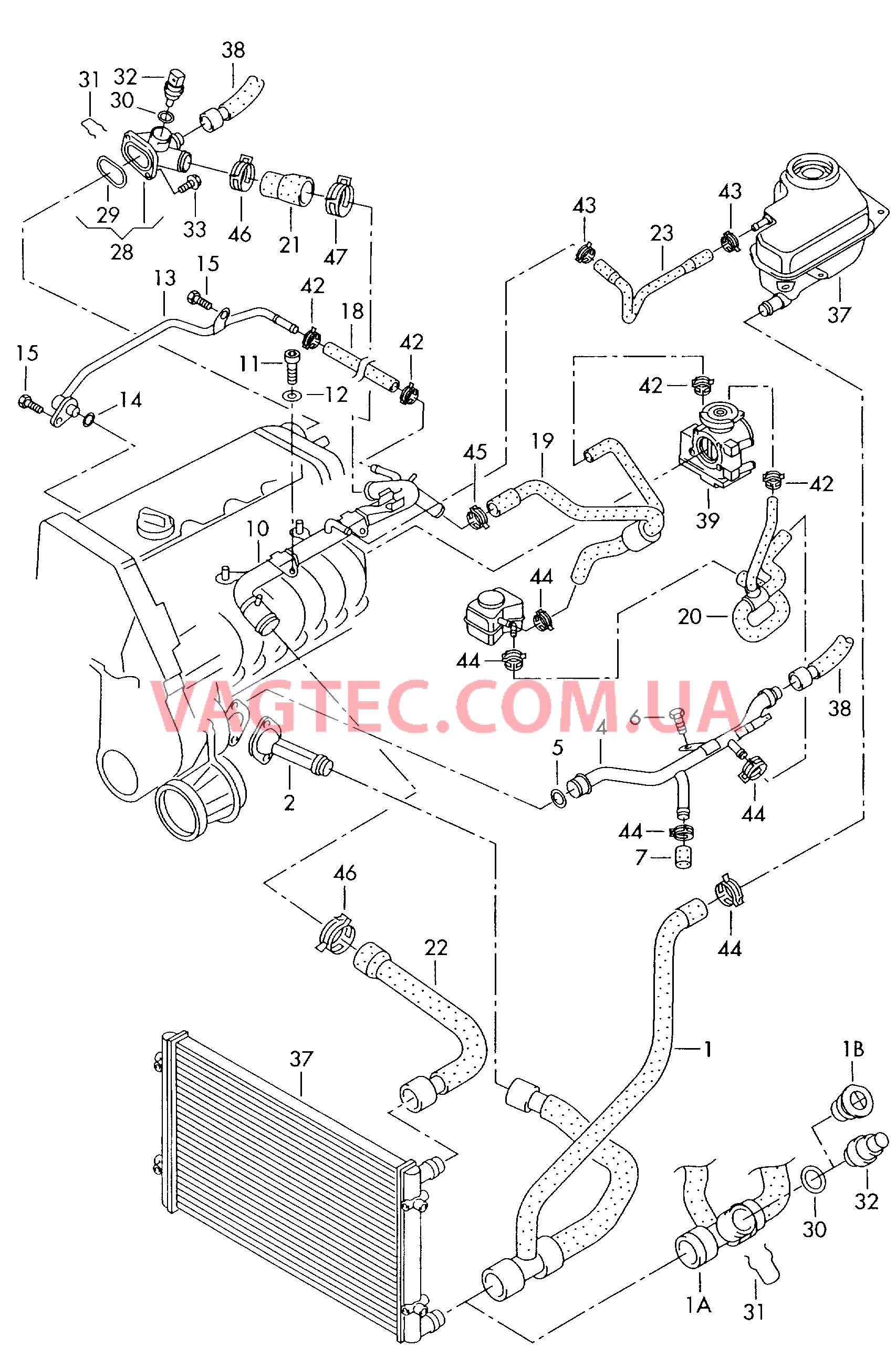  VW РASSAT Жидкостное охлаждение  для VOLKSWAGEN Passat 2000