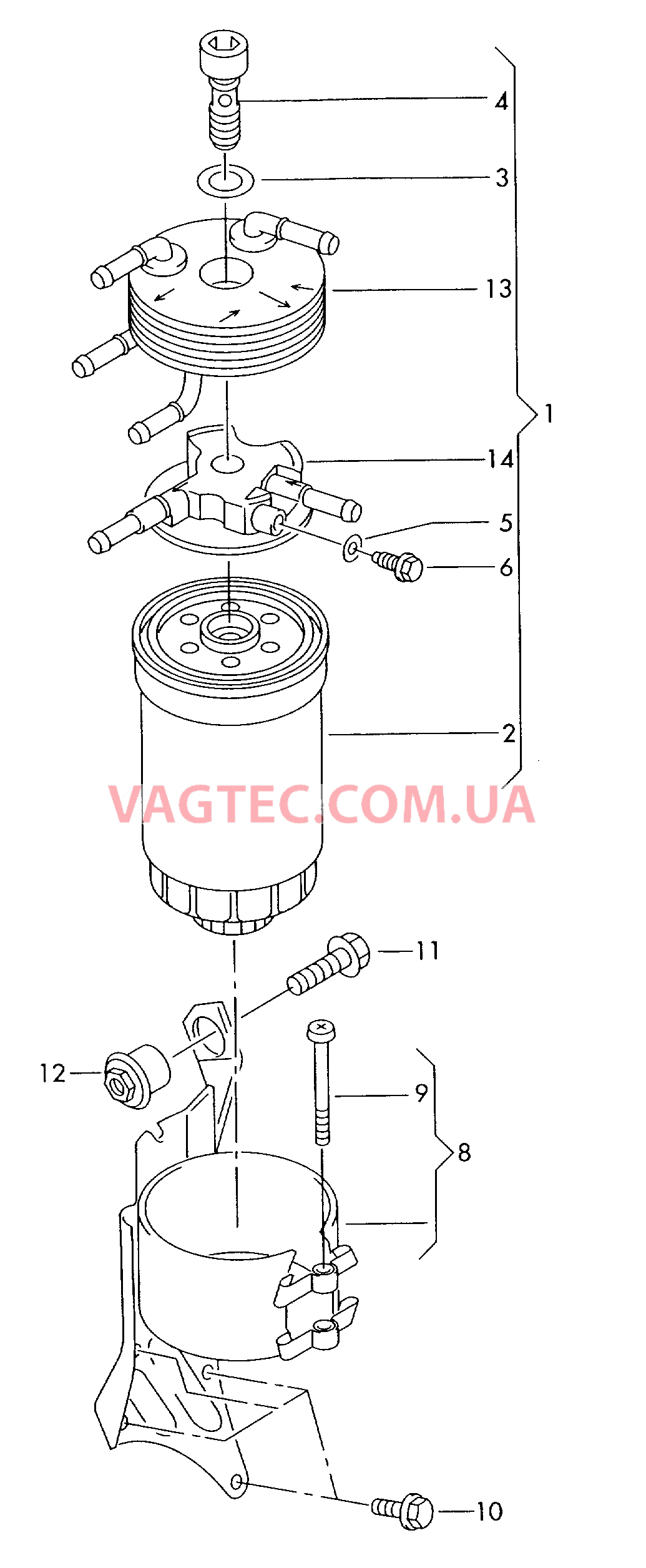 Топливный фильтр для а/м с охлаждением топлива с помощью ОЖ F             >> 3U-39018 401* для SKODA Superb 2008