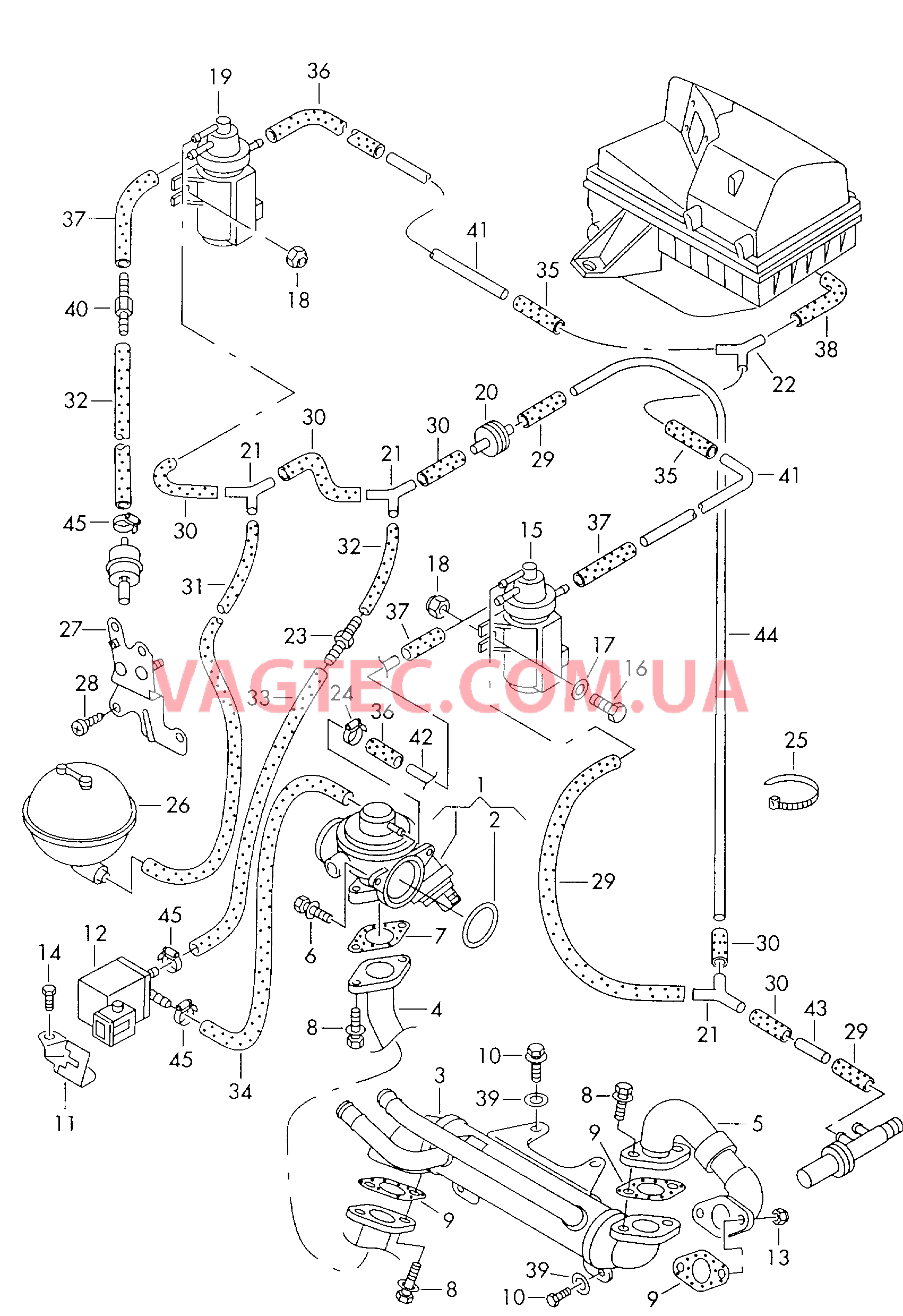 Вакуумная система Рециркуляция ОГ  для VOLKSWAGEN Passat 2005