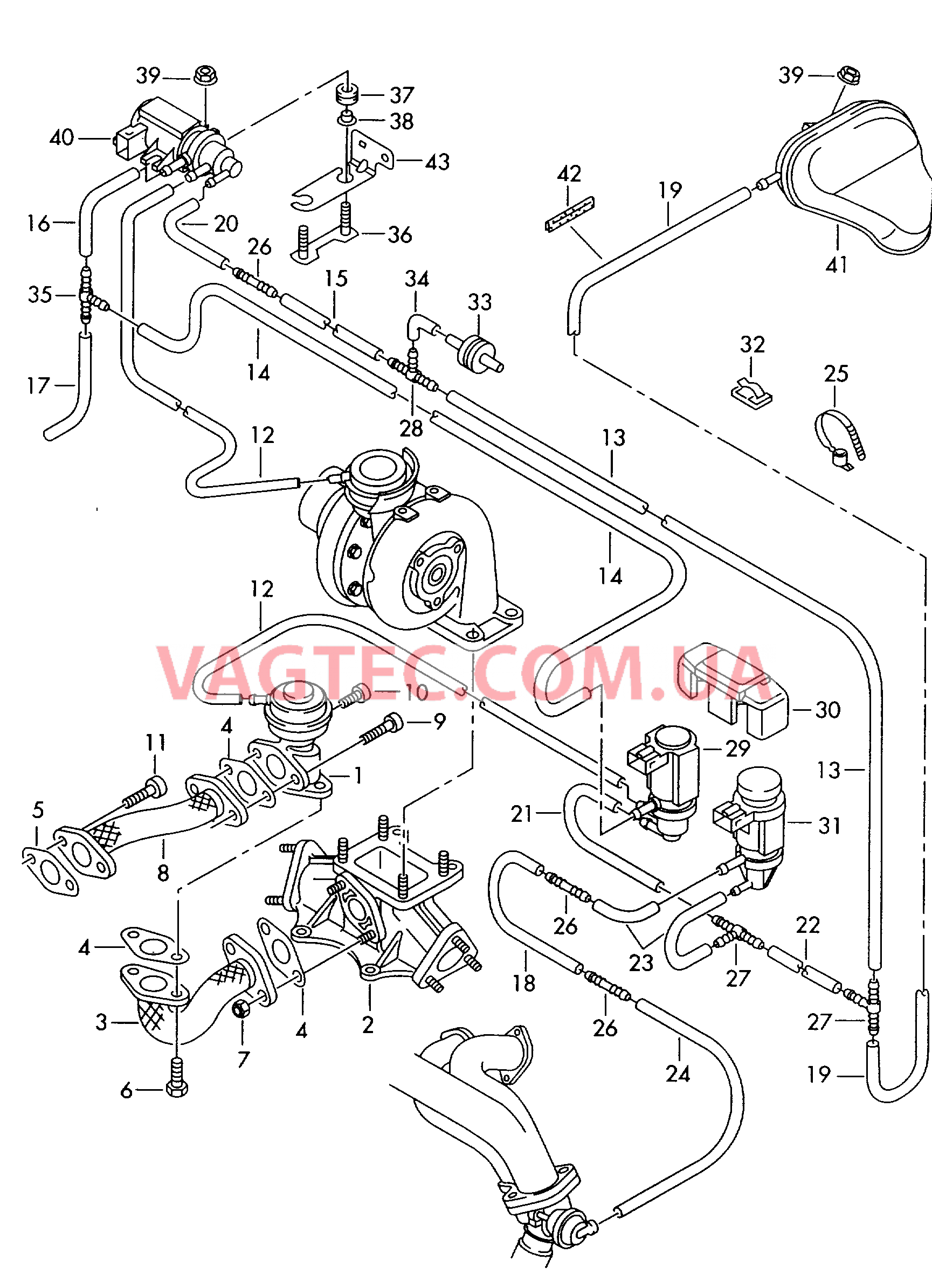 Вакуумная система Рециркуляция ОГ  для VOLKSWAGEN Passat 2003