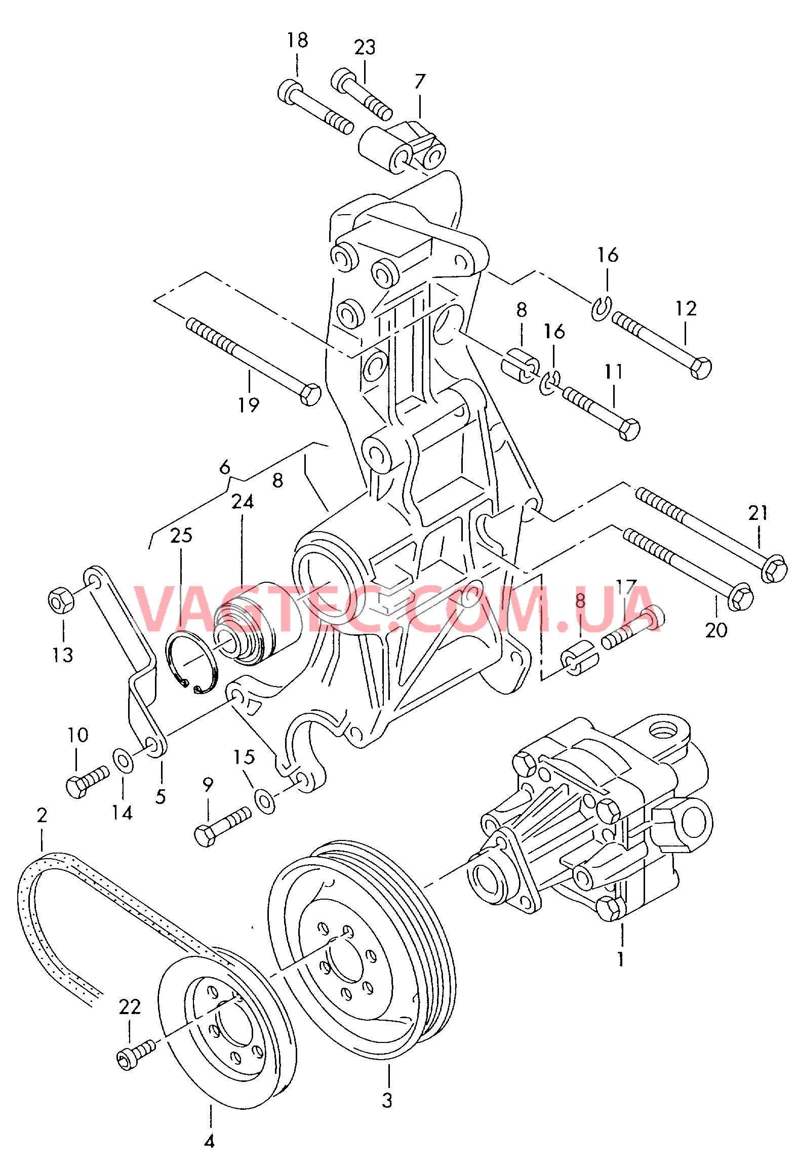 Крыльчатый насос для ГУРа  для AUDI A4Q 2000