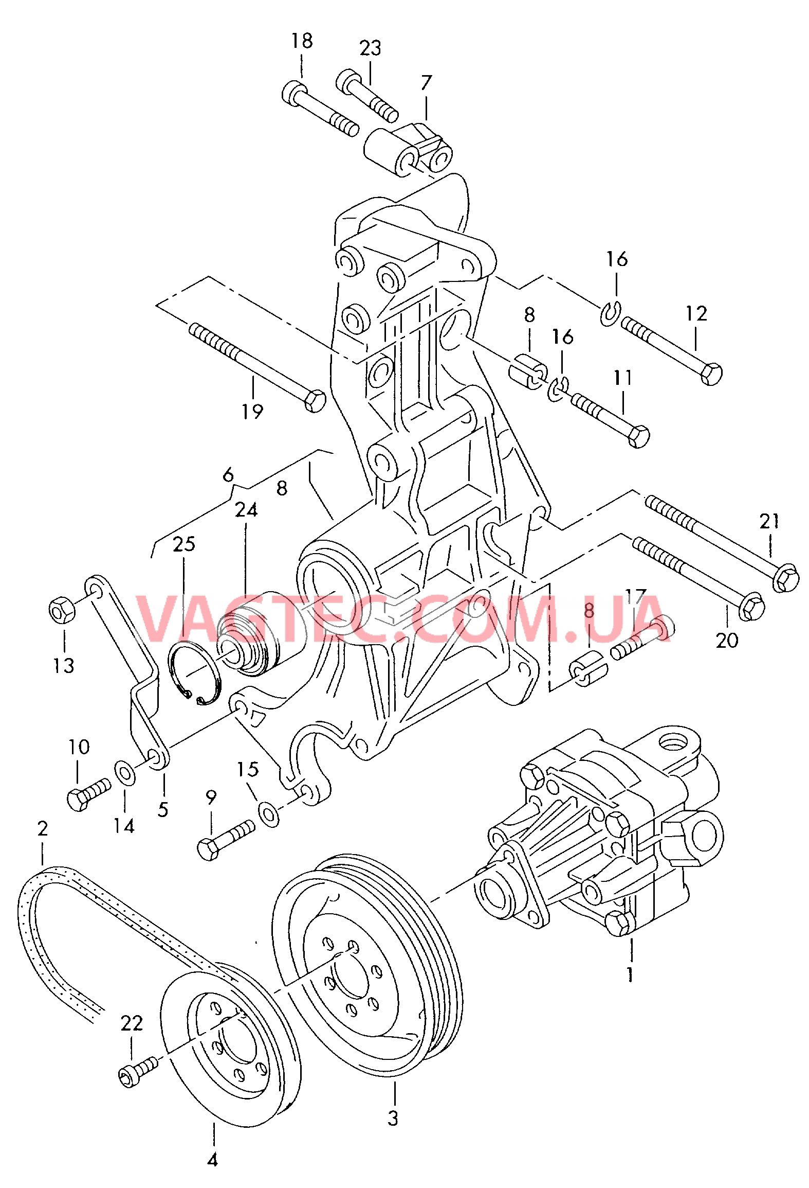  AUDI A4 Крыльчатый насос для ГУРа  для AUDI A4 2000