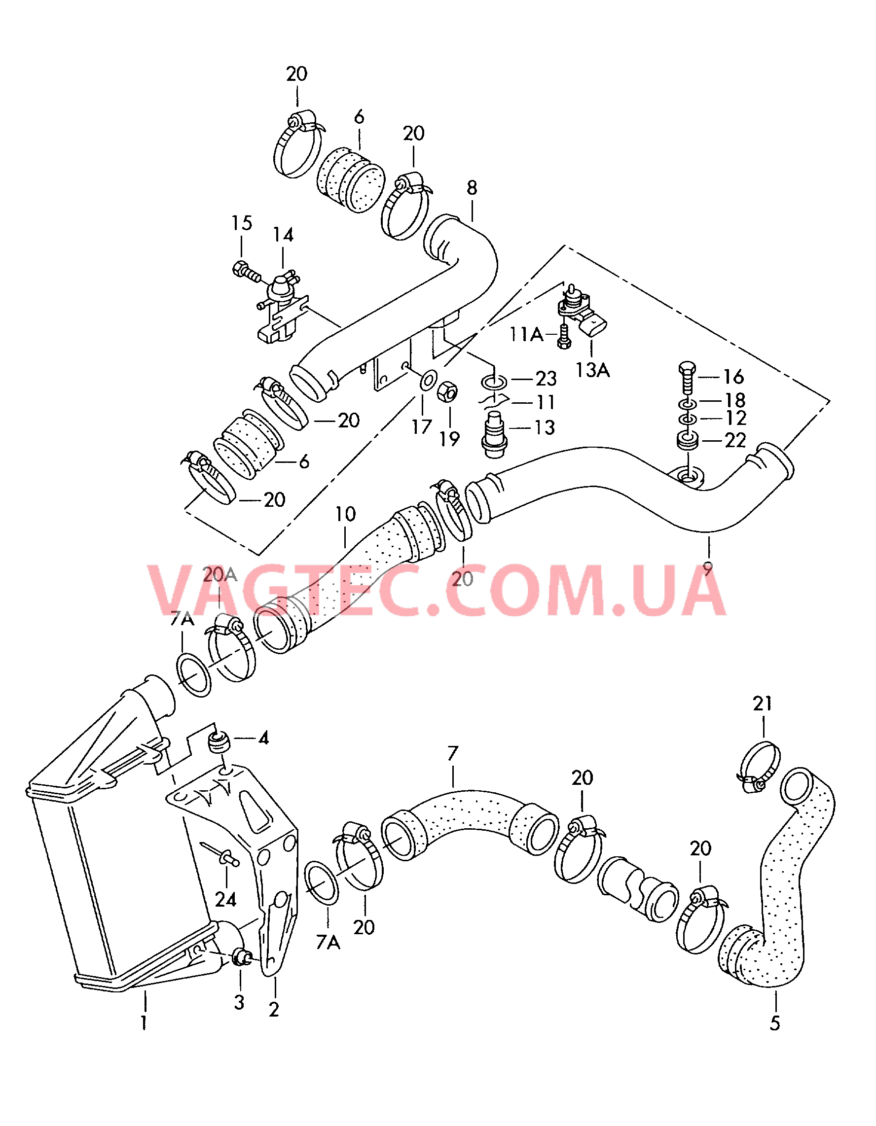 Охладитель наддув. воздуха  для VOLKSWAGEN Passat 2001