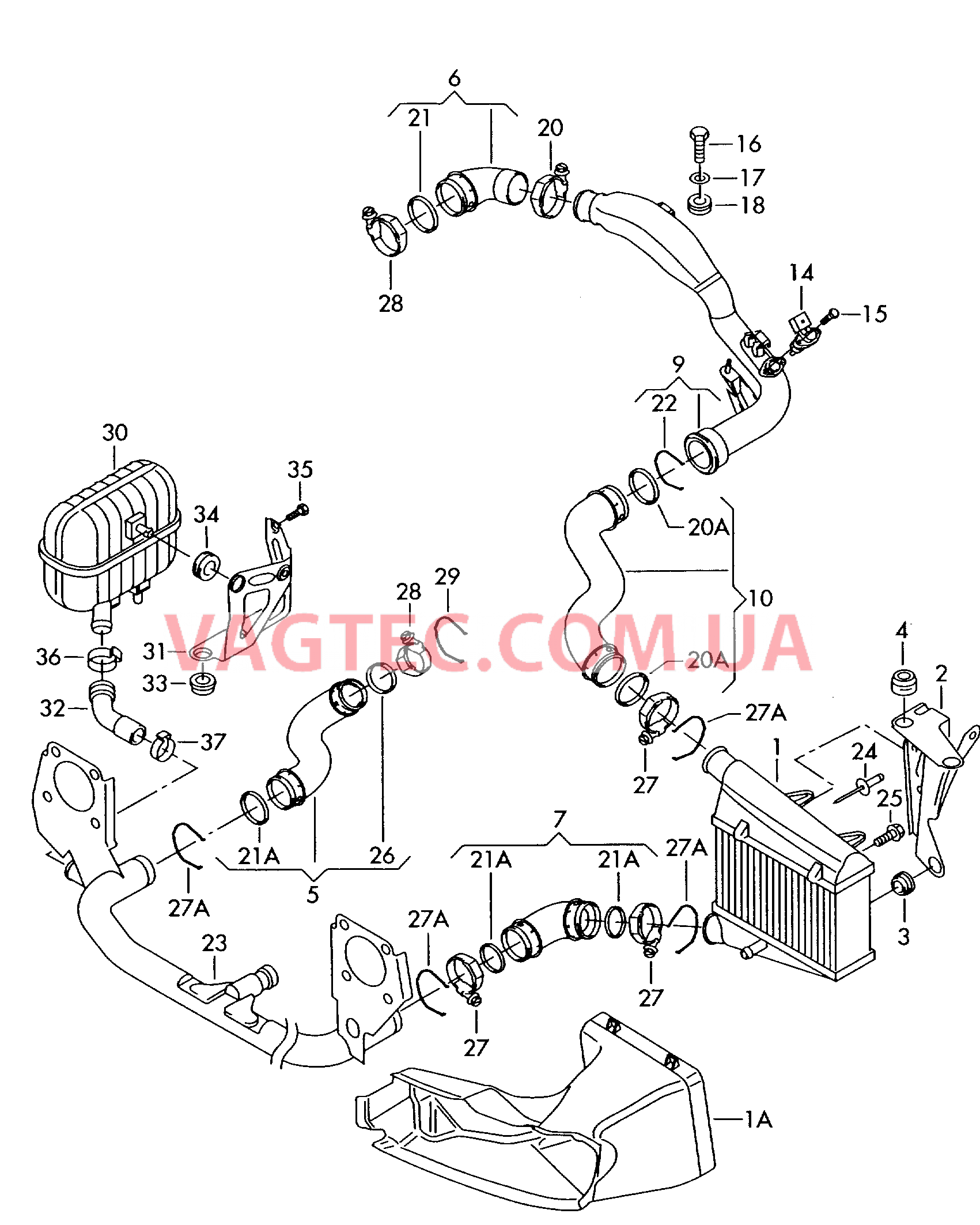 Охладитель наддув. воздуха  для AUDI A4Q 2006