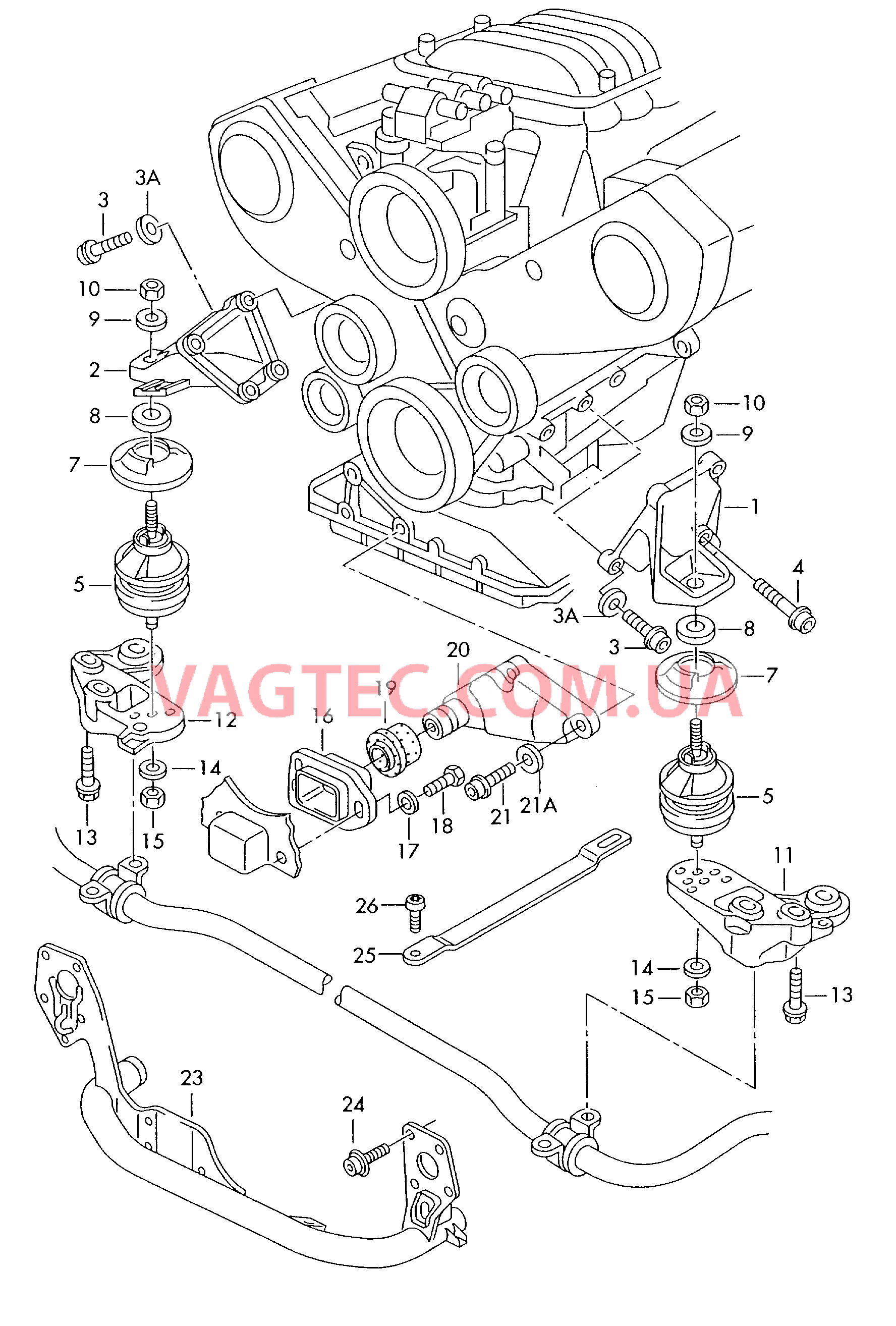 Детали крепежные для двигателя  для AUDI A6Q 2003