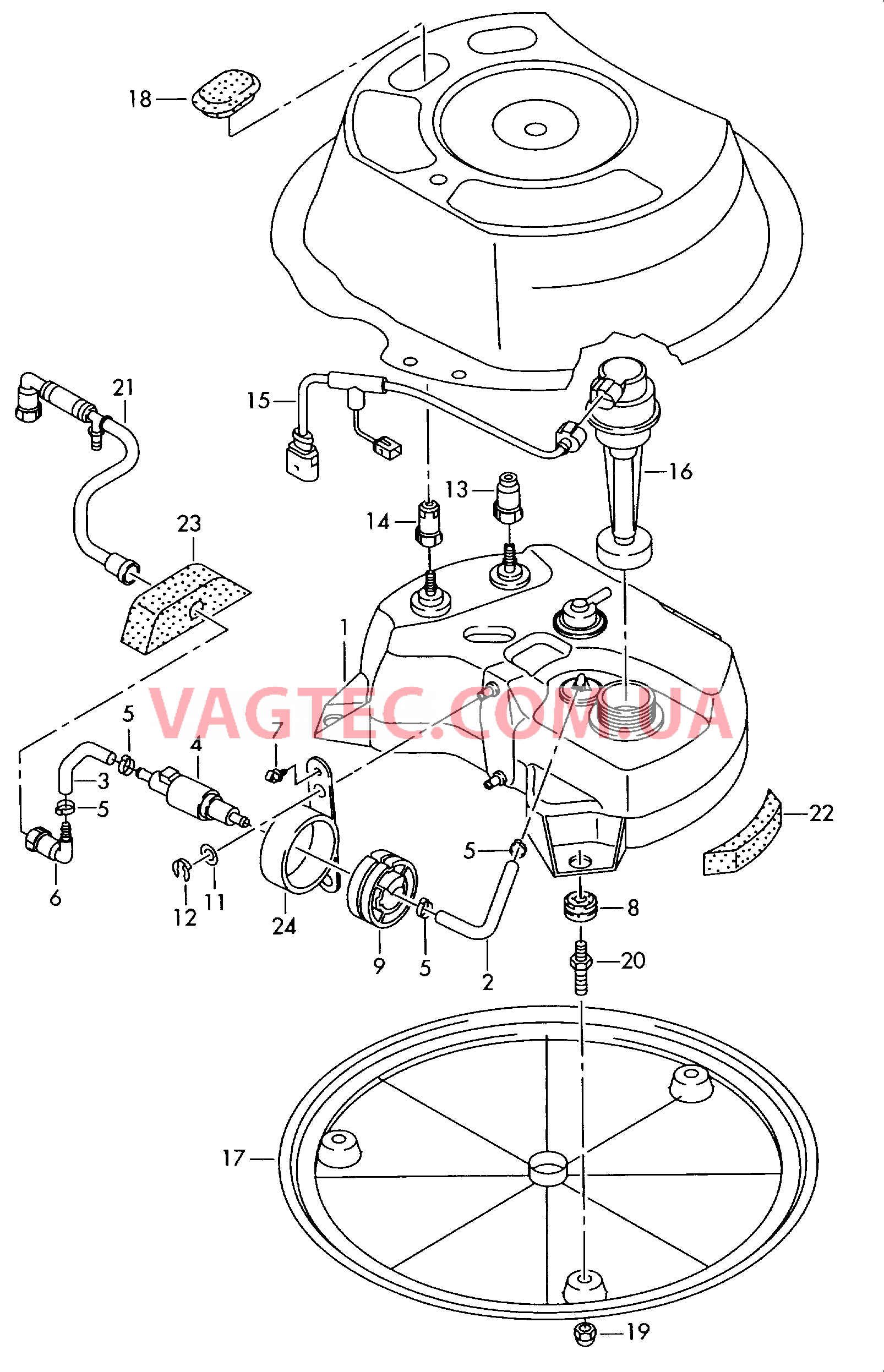 Бачок присадки с навесными деталями  Топливный дозирующий насос  для VOLKSWAGEN Passat 2003