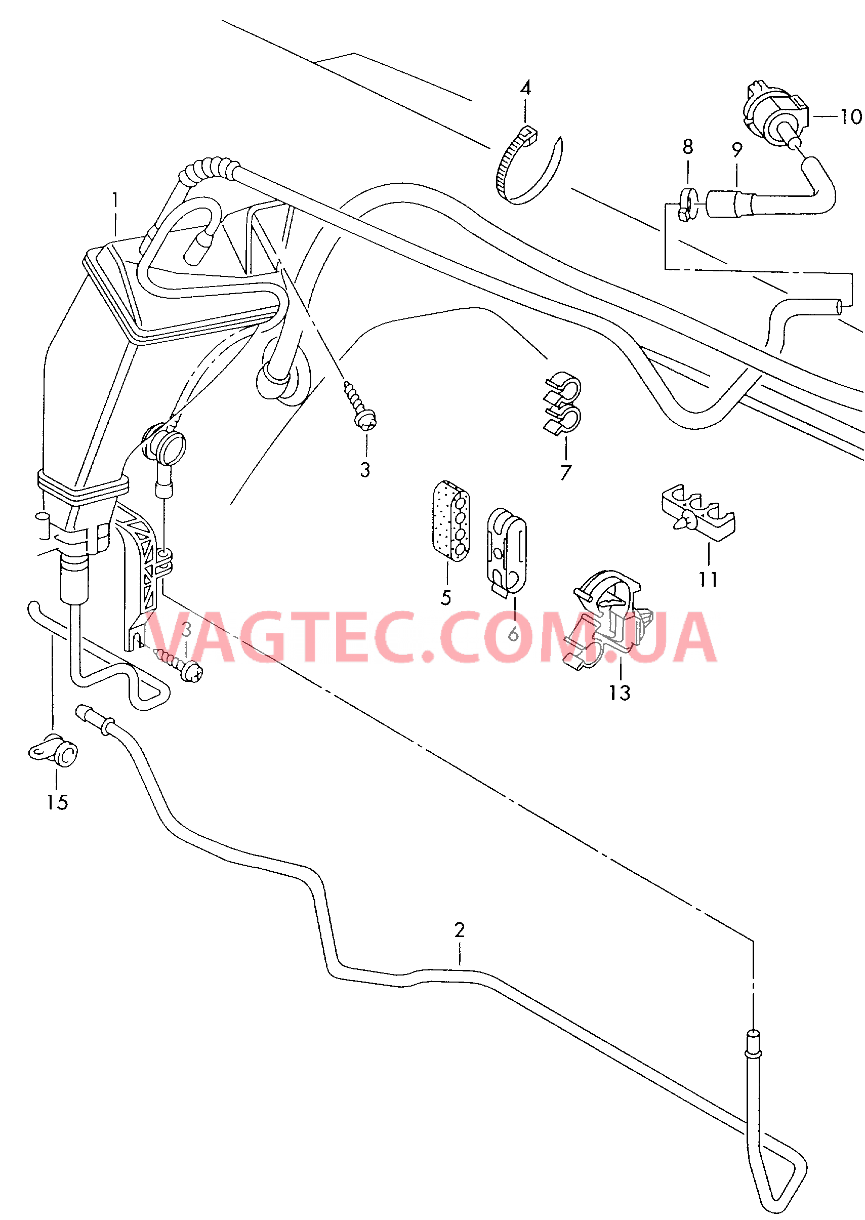Cистема улавл. паров топлива  для VOLKSWAGEN Passat 2000-1