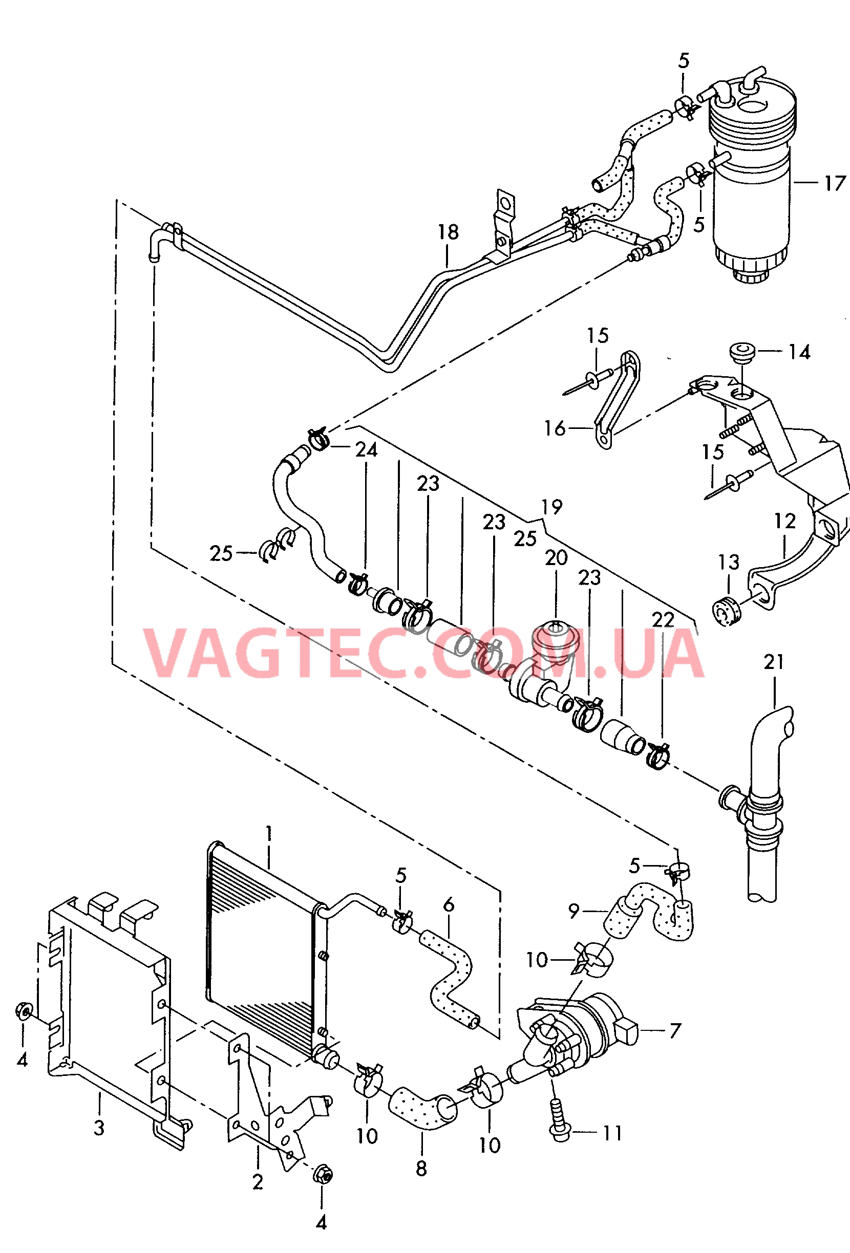 Дополнительный радиатор ОЖ для а/м с охлаждением топлива F             >> 3U-39018 401 для SKODA Superb 2005