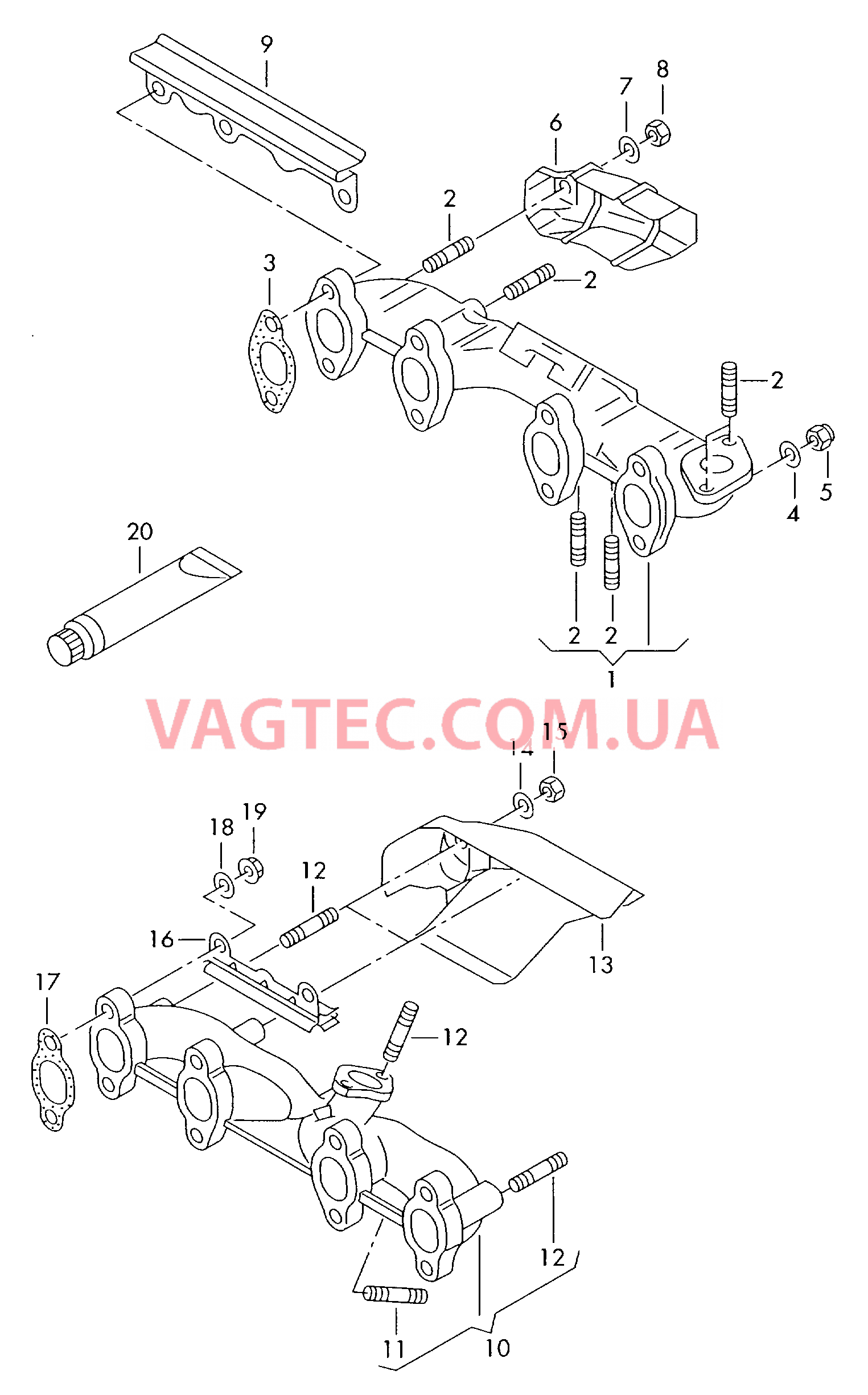 Выпускной коллектор  для AUDI A4 2005