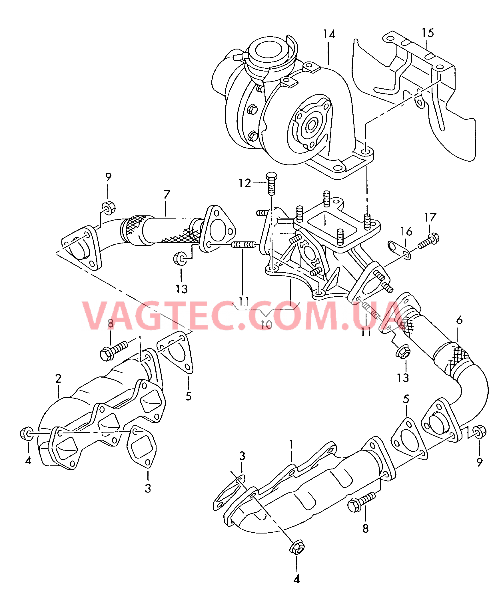 Выпускной коллектор  для AUDI A4Q 2005-1