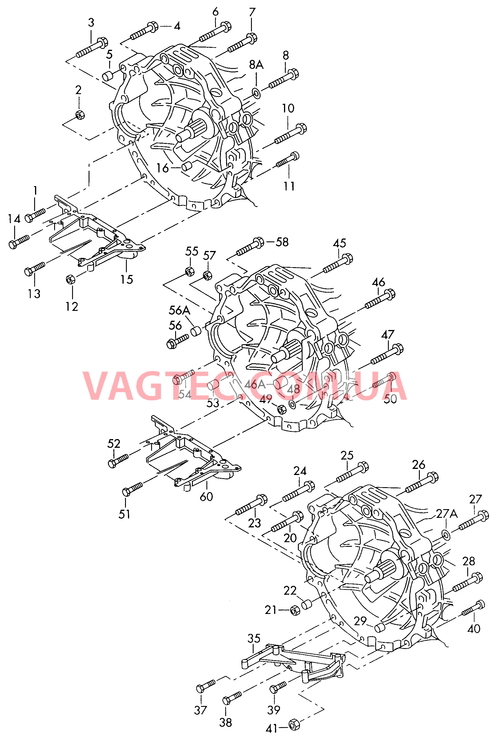 Детали крепления для двигателя и КП  для механической КП  для VOLKSWAGEN Passat 2003