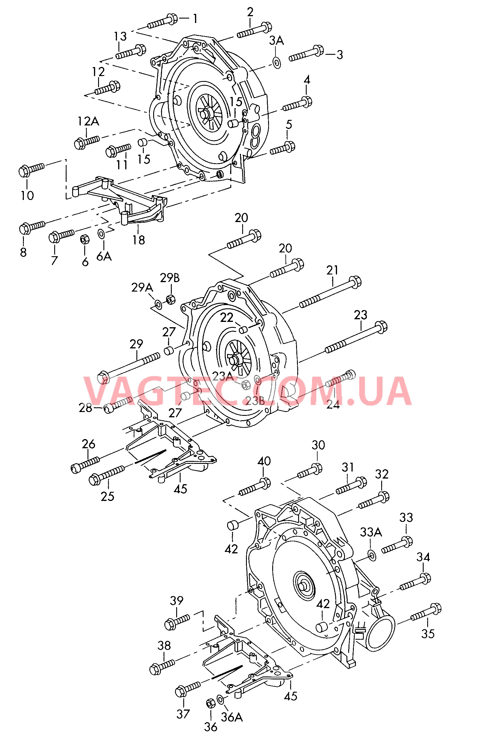 Детали крепления для двигателя и КП  для 4-ступенчатой АКП для 5-ступенчатой АКП  для AUDI A4Q 2001