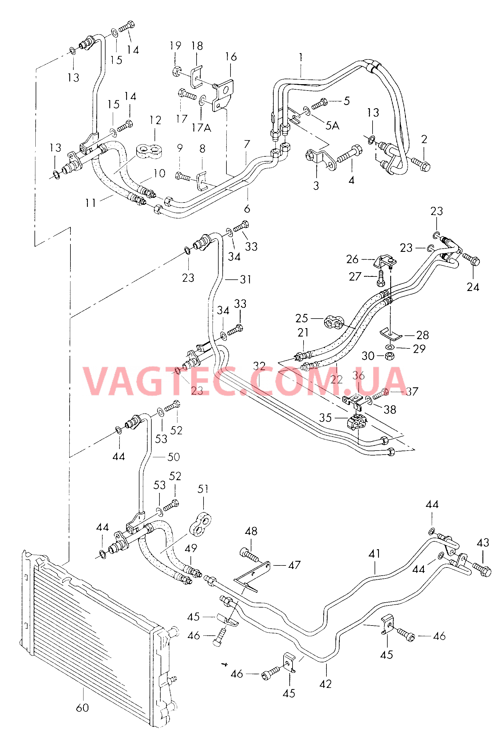 Напорный маслопровод для охлаждения масла коробки передач  для 5-ступенчатой АКП F 4B-5-011 701>>* для AUDI A6Q 2003