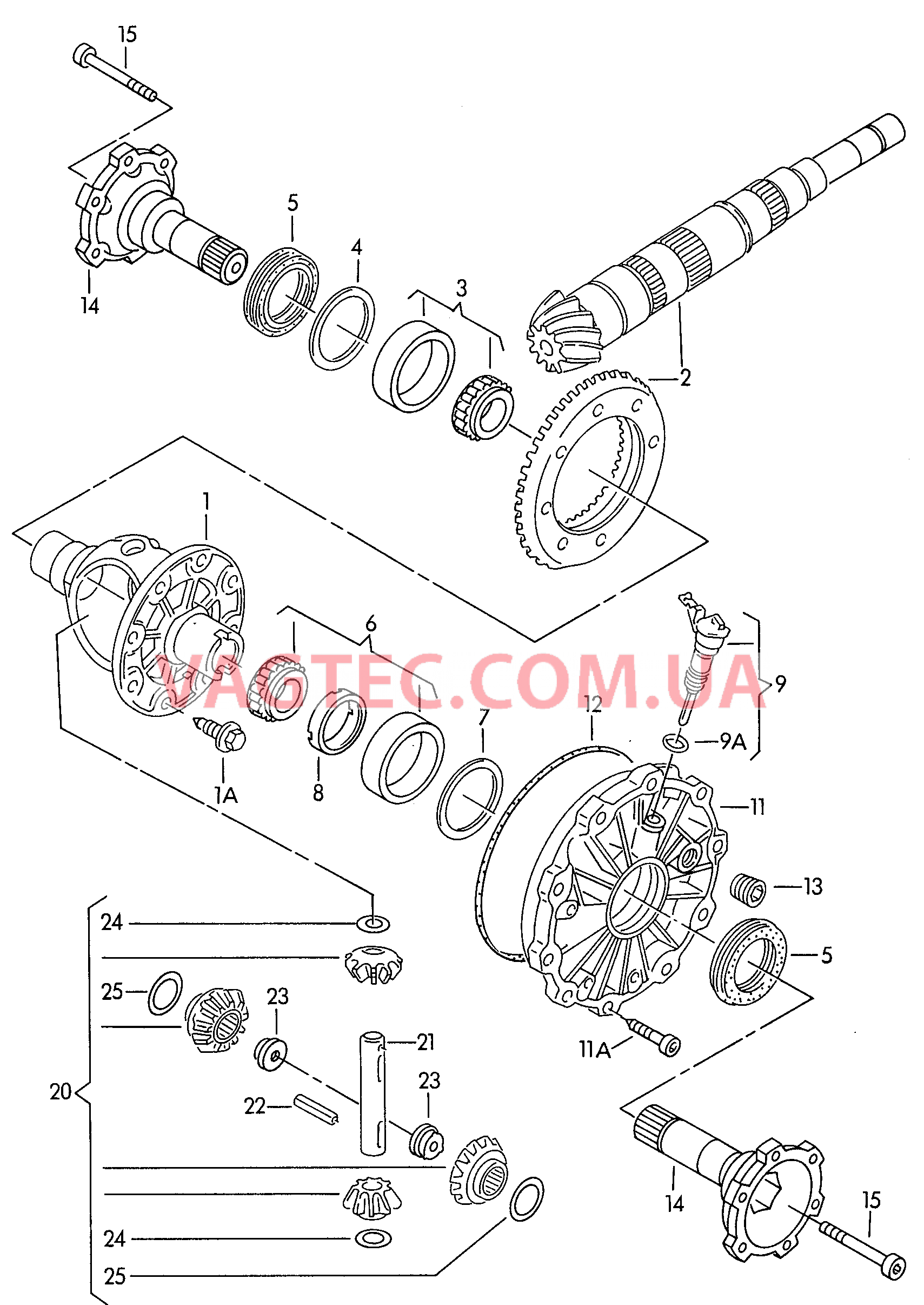 Дифференциал Агрегат, приводной для 6-ступен. механической КП F 8E-3-200 000>> для AUDI A4Q 2002