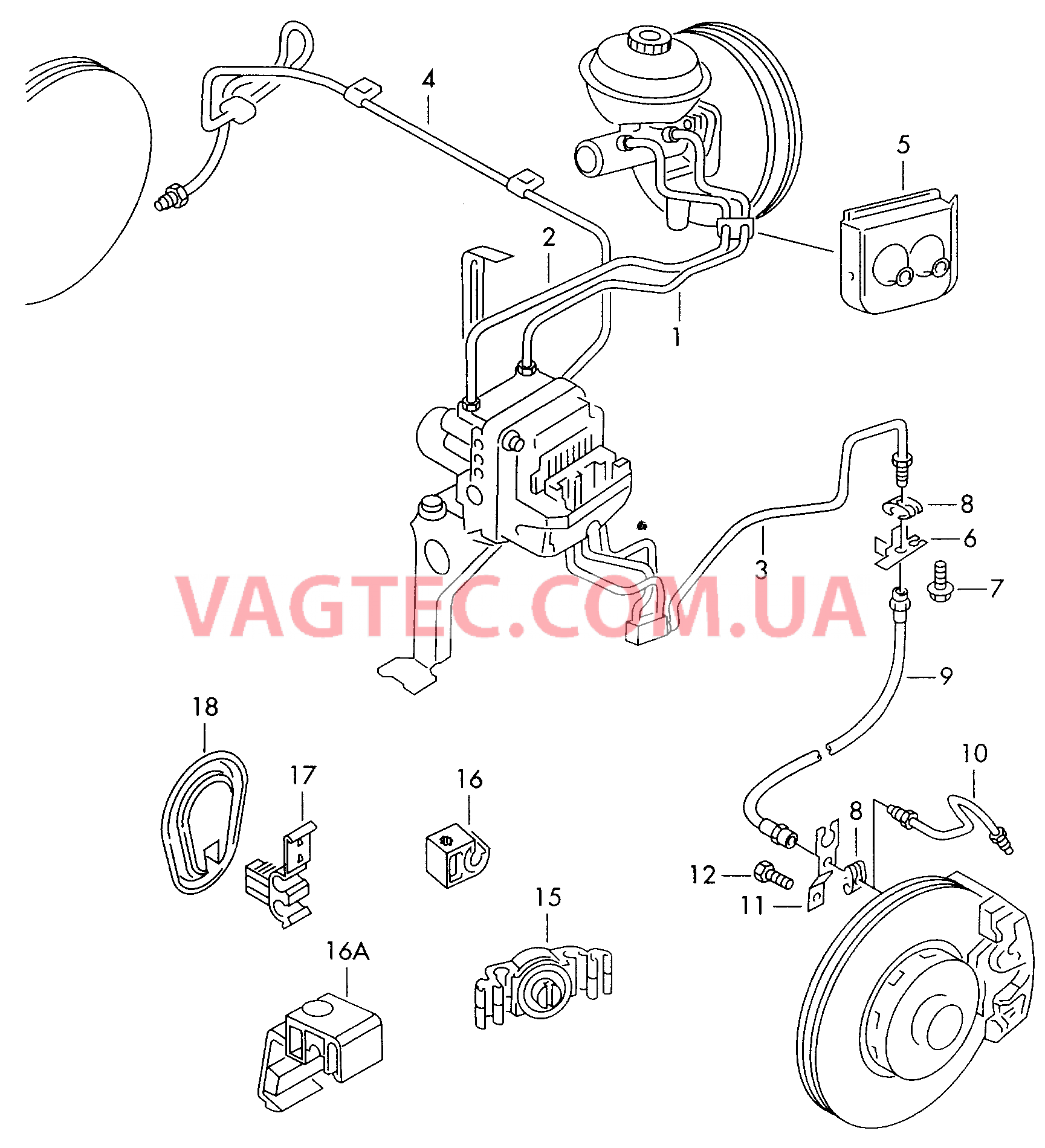 Тормозная трубка Тормозной шланг   F             >> 3B-2-050 053* F             >> 3B-2E051 736* для VOLKSWAGEN Passat 2002