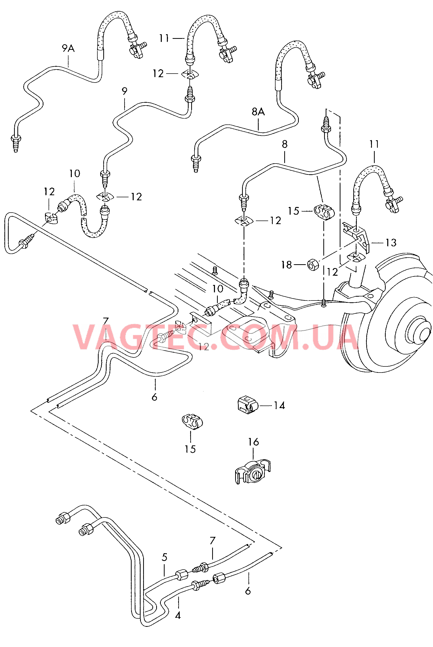 Тормозная трубка Тормозной шланг  для VOLKSWAGEN Passat 2003