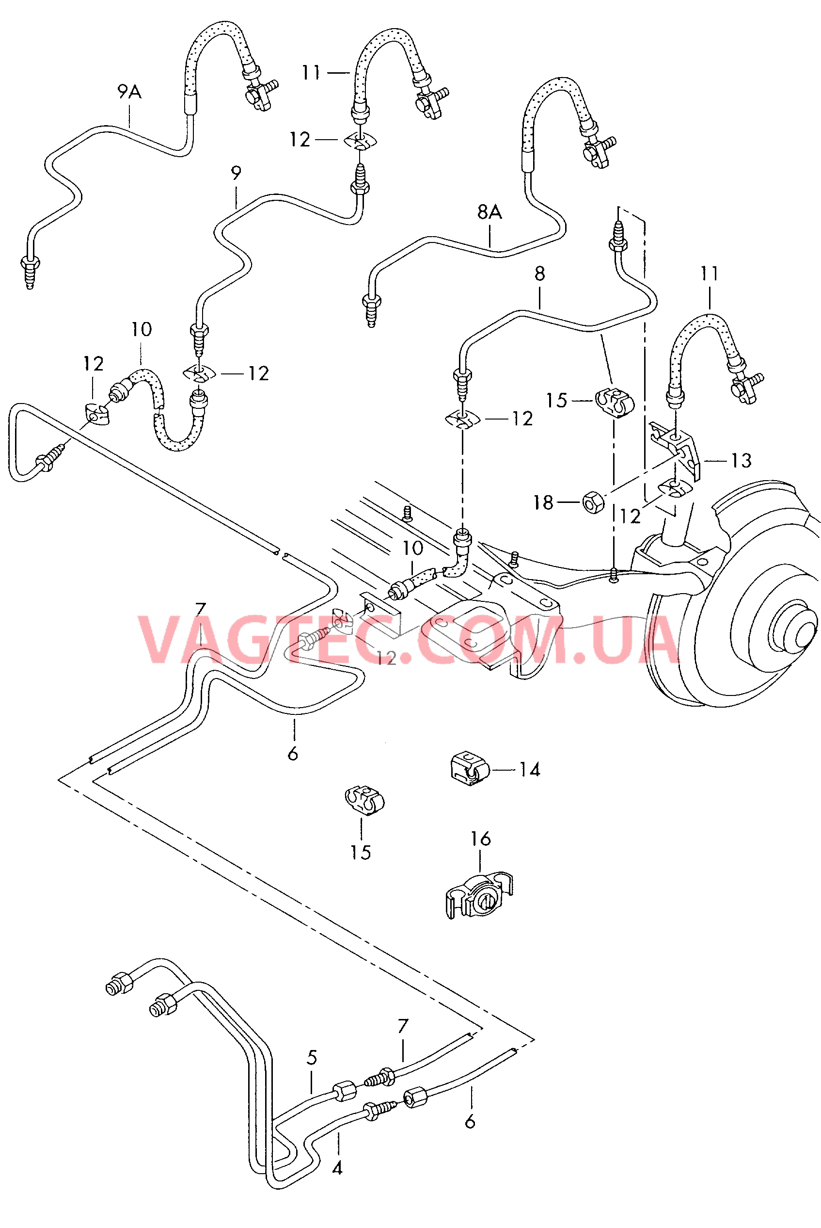 Тормозная трубка Тормозной шланг  для VOLKSWAGEN Passat 2005