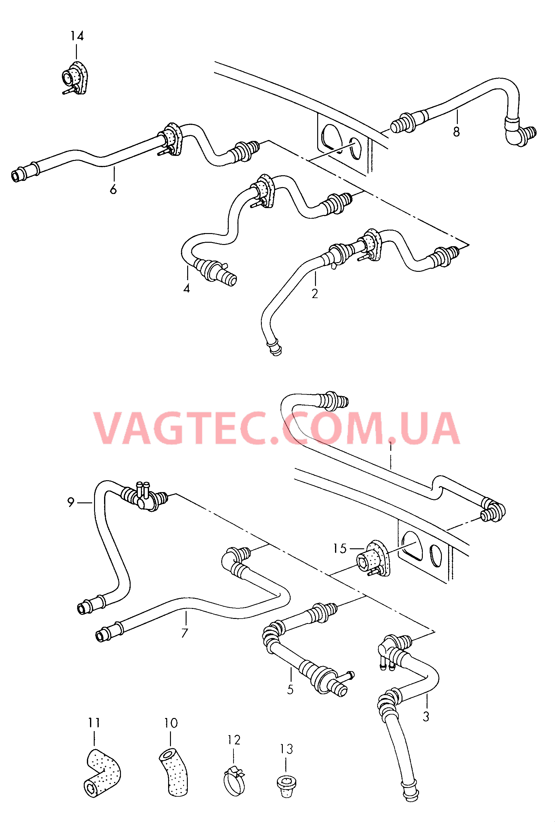 Вакуумные шланги для усилителя тормозного привода  для AUDI A4Q 2001