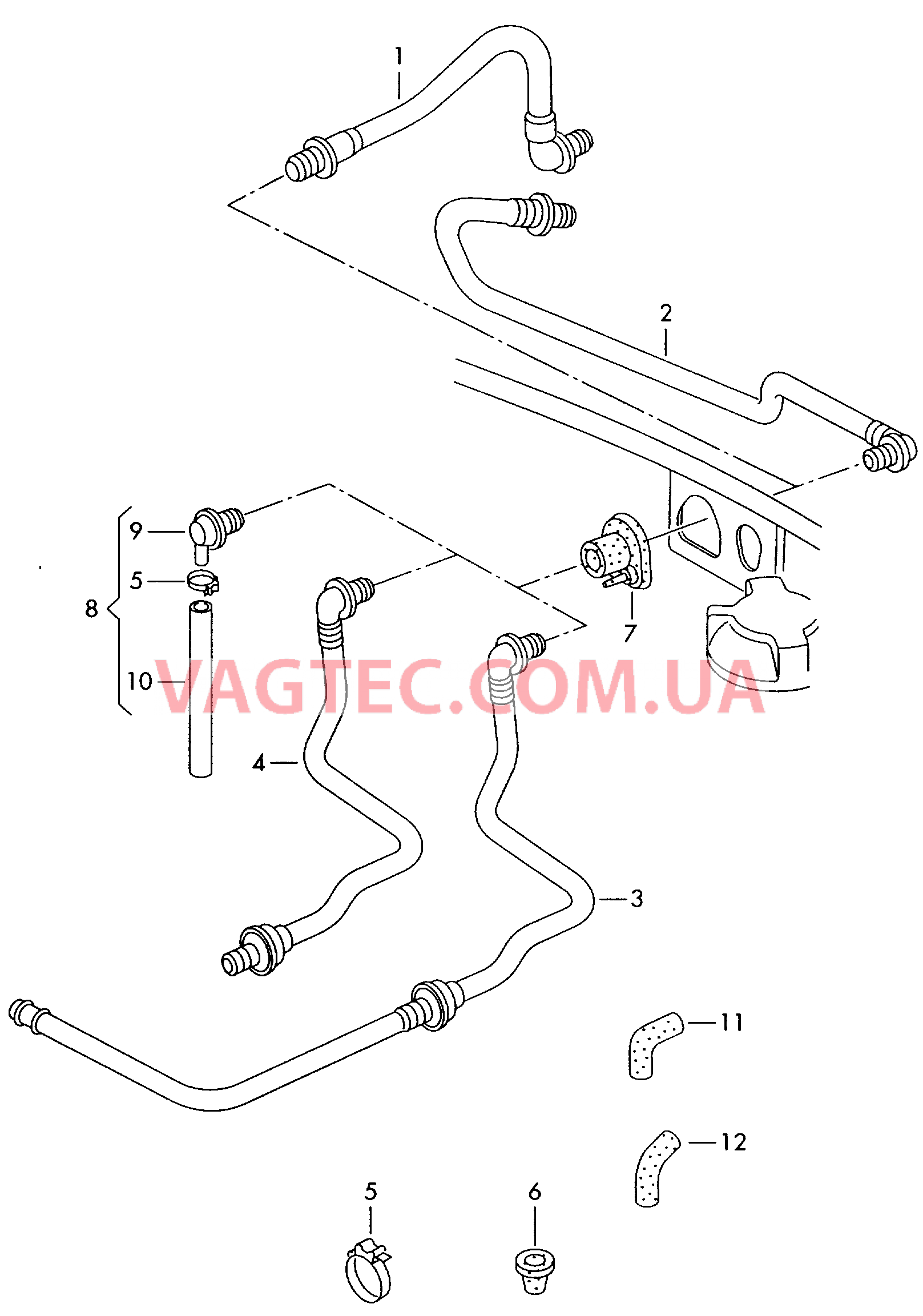 Вакуумные шланги для усилителя тормозного привода  для AUDI A6AR 2001