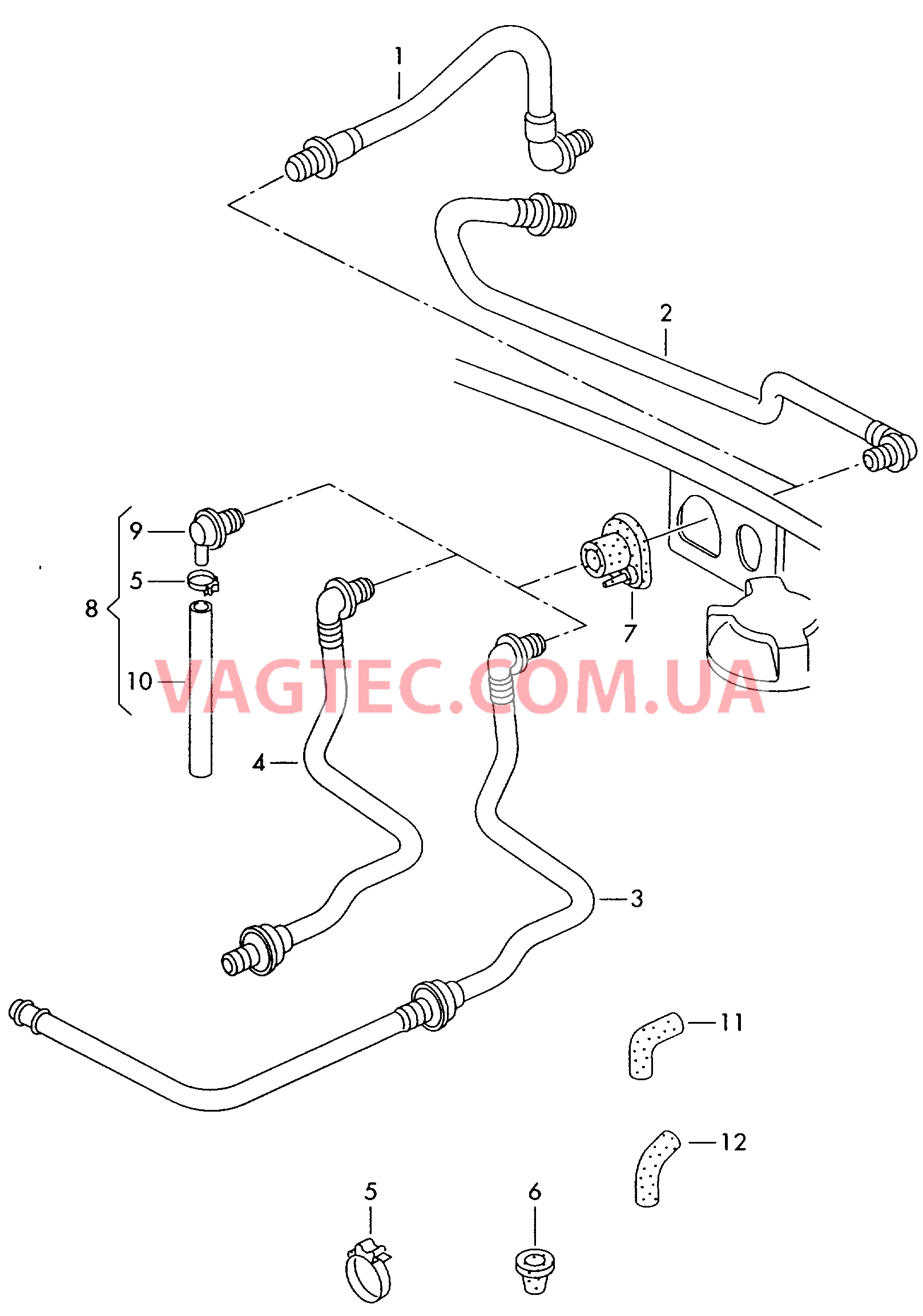 Вакуумные шланги для усилителя тормозного привода  для VOLKSWAGEN Passat 2005