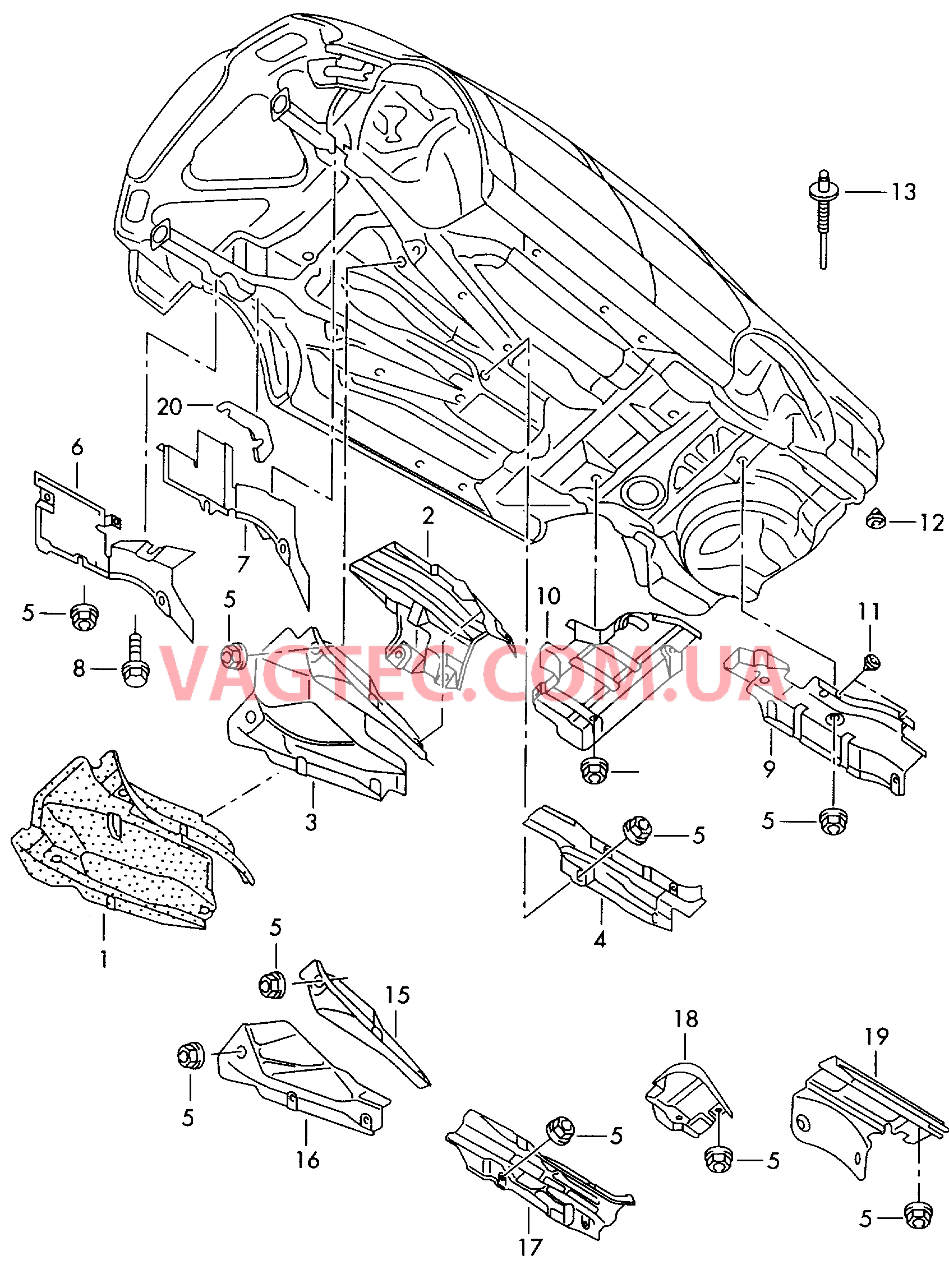 Теплоизоляция днища  для AUDI A4Q 2000