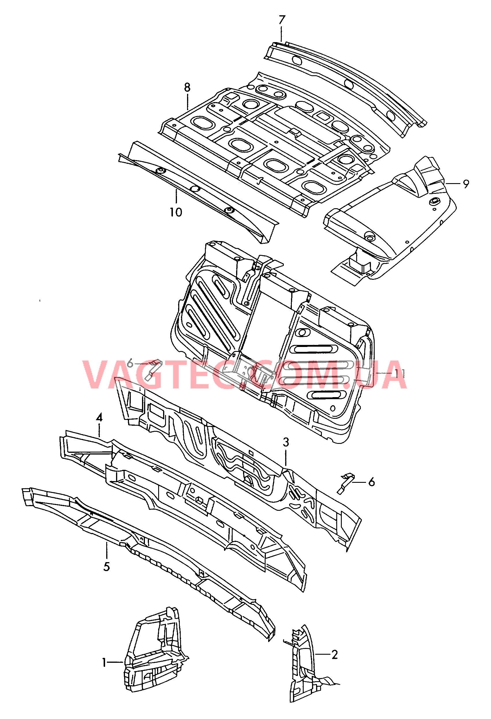 Задняя панель  для VOLKSWAGEN Passat 2001