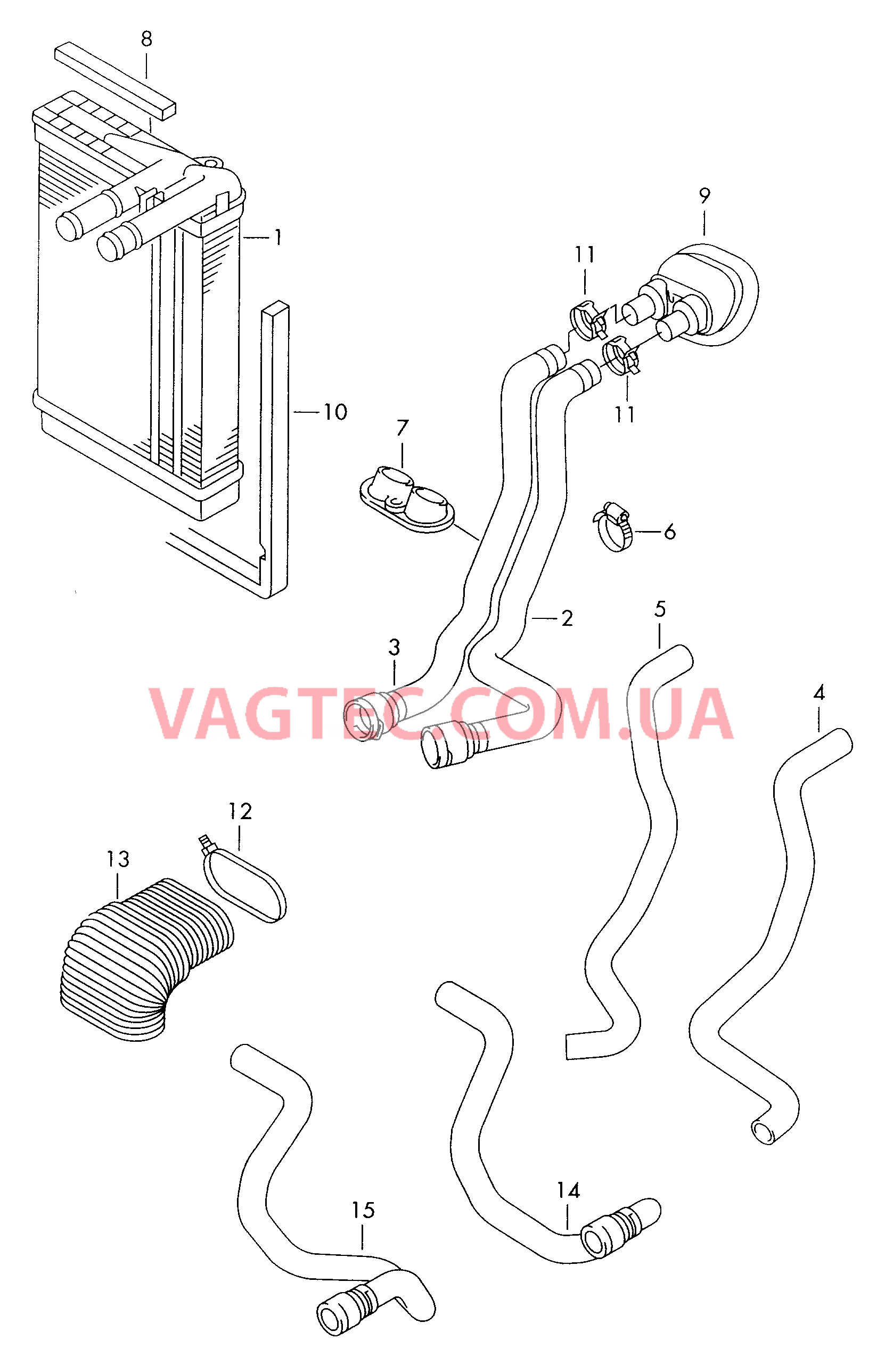 Теплообменник Шланги ОЖ  для VOLKSWAGEN Passat 2005