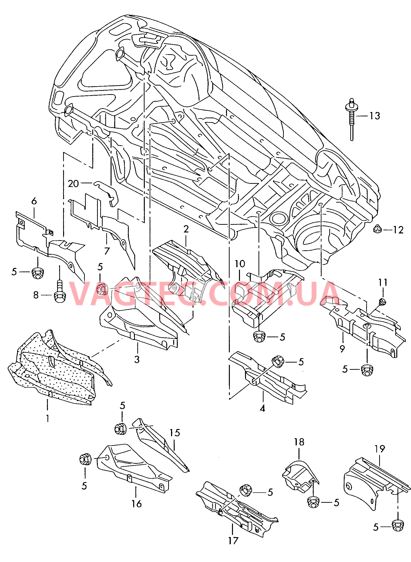 Экранирующая панель  для VOLKSWAGEN Passat 2002