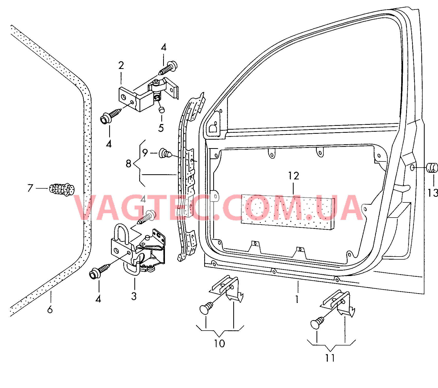 Двери Петля двери Уплотнитель двери  для VOLKSWAGEN Passat 2000-1