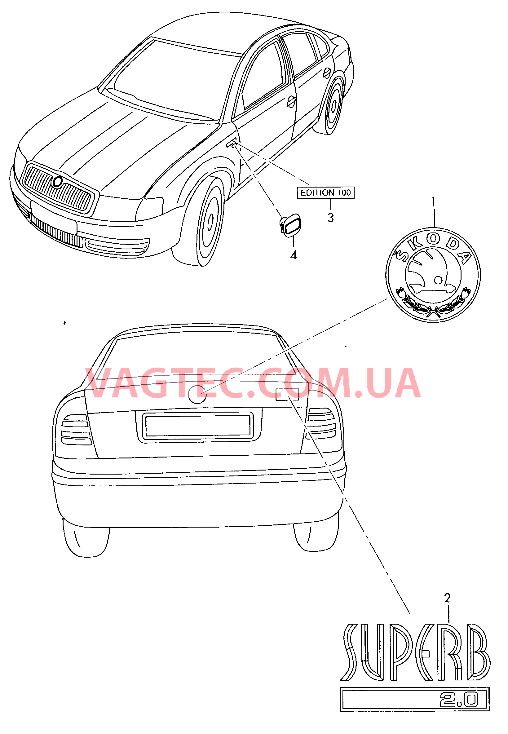 Надписи  для SKODA Superb 2006