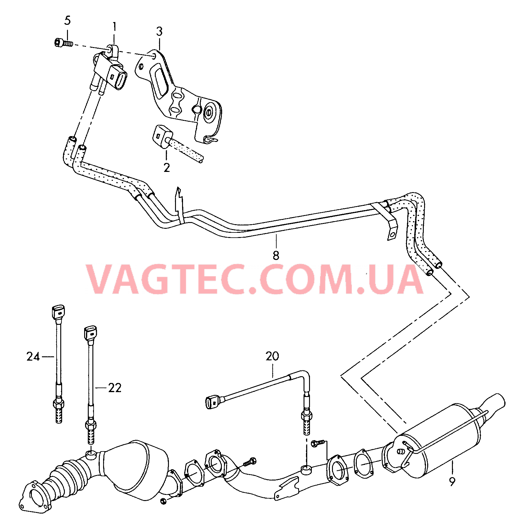 Датчик перепада давления Датчик температуры ОГ  для VOLKSWAGEN Sharan 2006