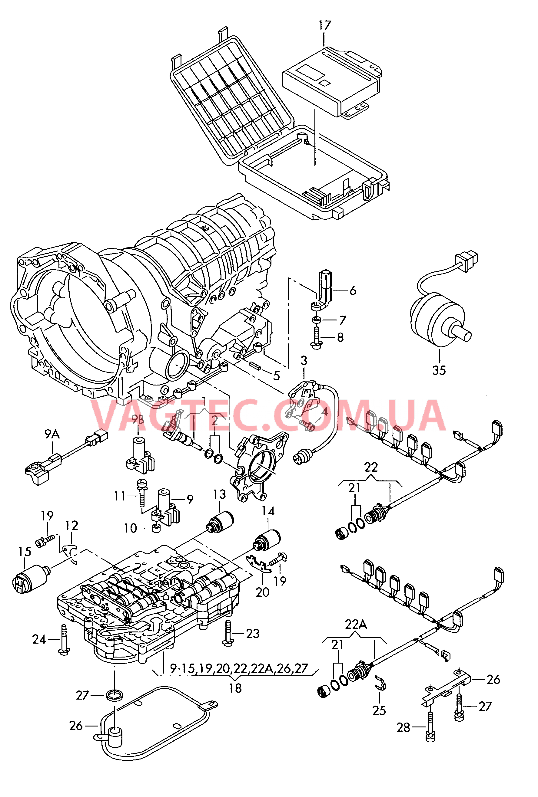 БУ 5-ступенчатой АКП .  Токопроводящая дорожка Блок клапанов АКП  для VOLKSWAGEN Passat 2001