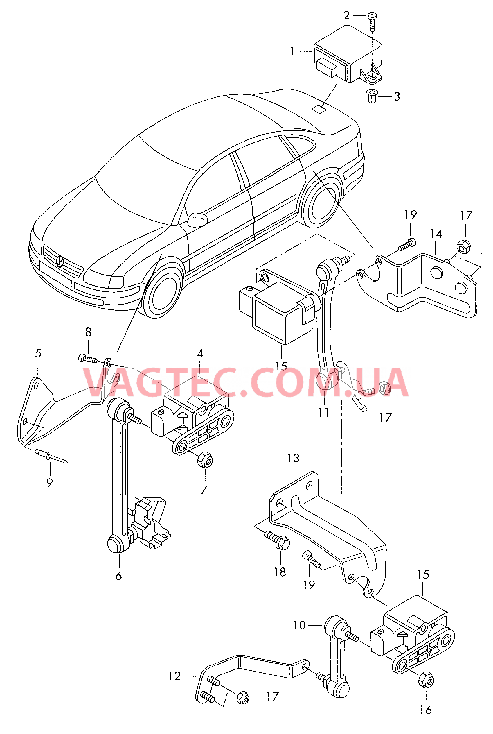 Датчик корректора фар VW РASSAT   Блок управления для а/м газоразрядной лампой  для VOLKSWAGEN Passat 2000