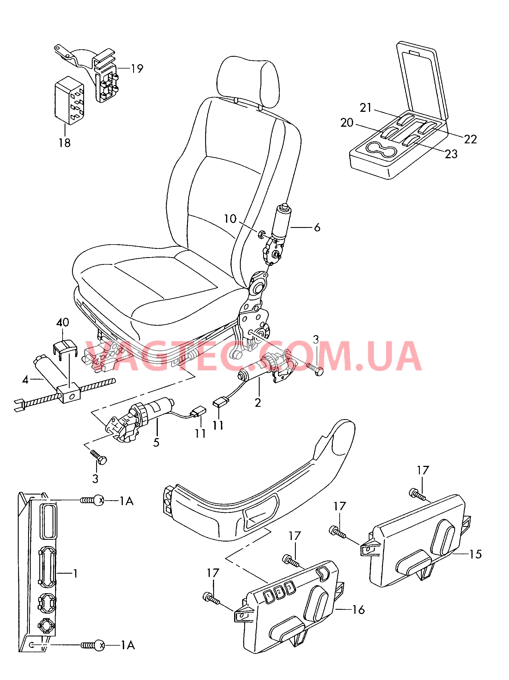 Электрические компоненты регулировки сиденья и спинки  для SKODA Superb 2003
