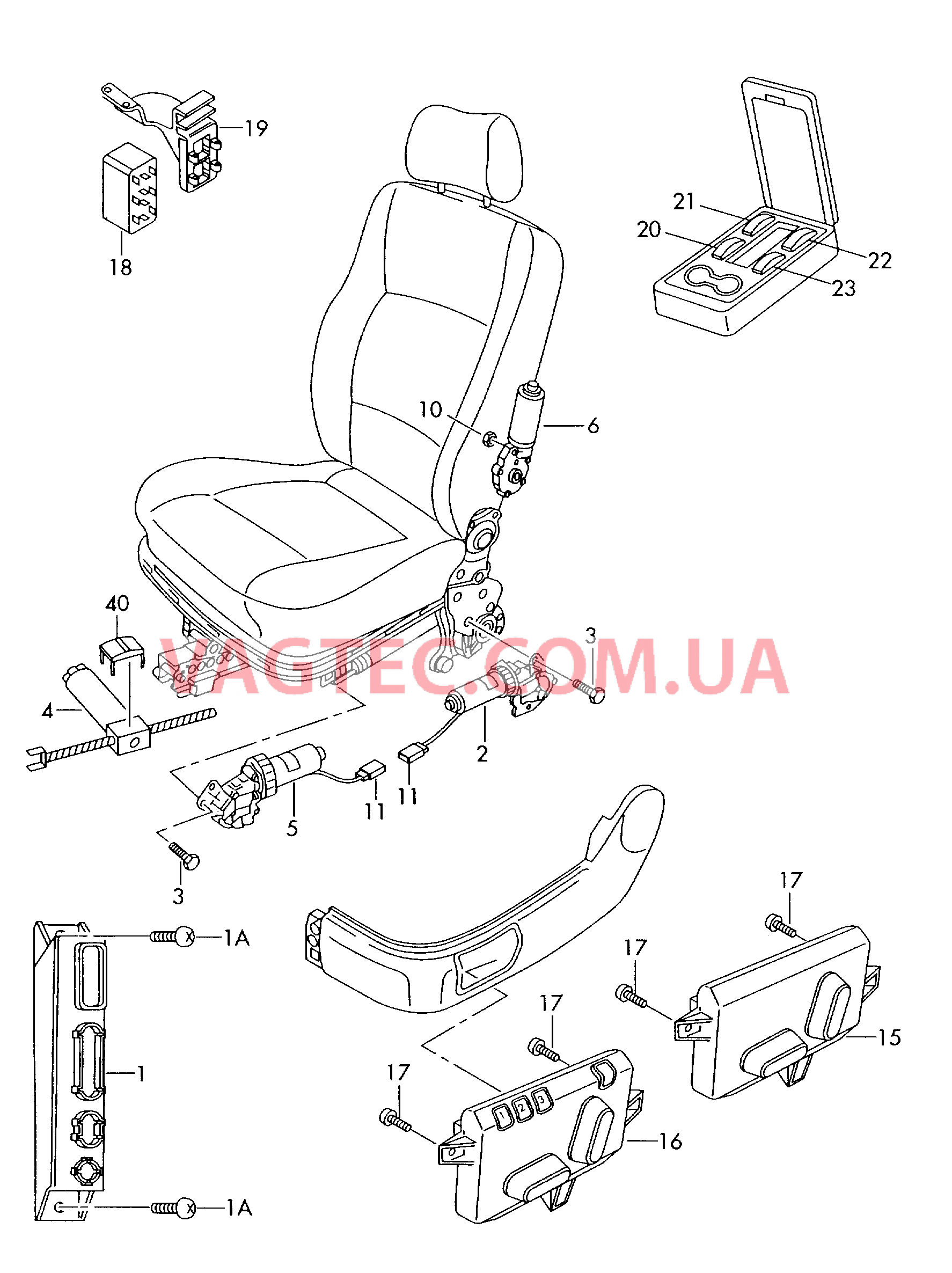Электрические компоненты регулировки сиденья и спинки  для SKODA Superb 2006