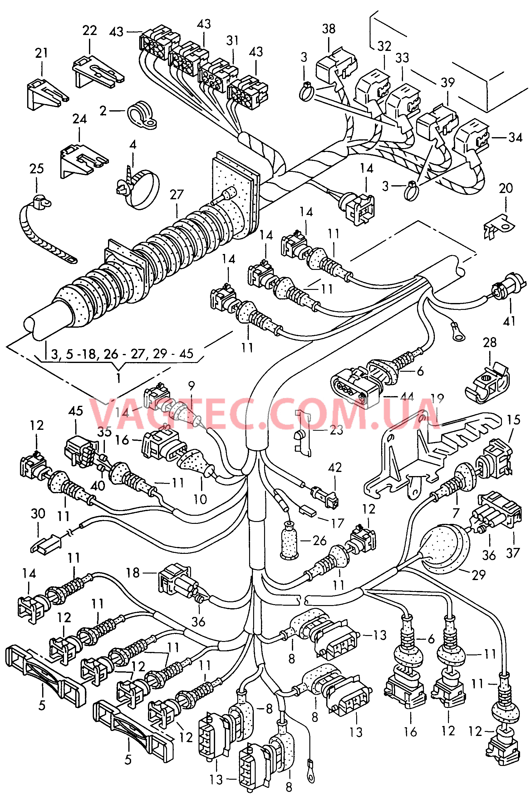 Жгут проводов для моторн. отс.  для VOLKSWAGEN Passat 2004