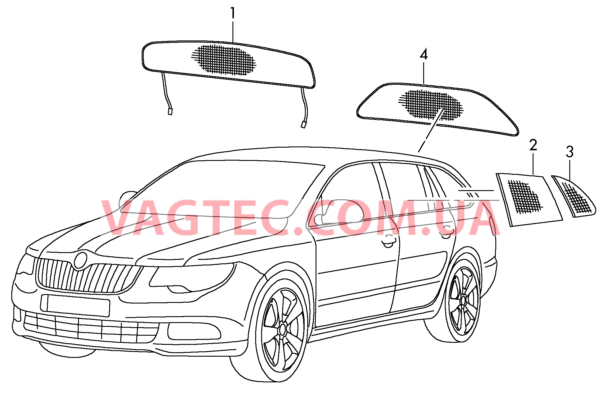 Оригинальные аксессуары Перегородка Козырьки солнцезащитные  для SKODA Superb 2011