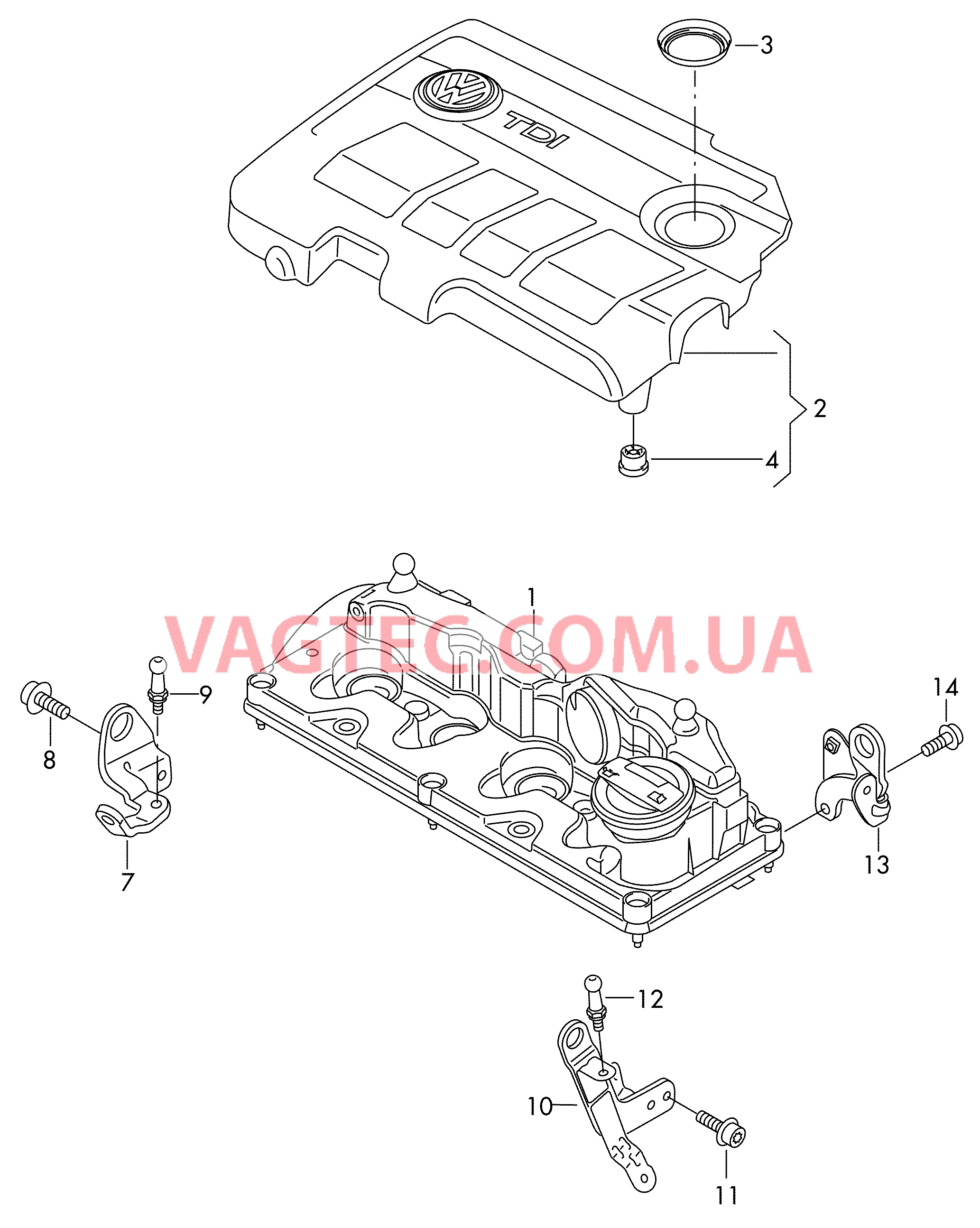Защ. кожух впускн. коллектора  для VOLKSWAGEN Tiguan 2011