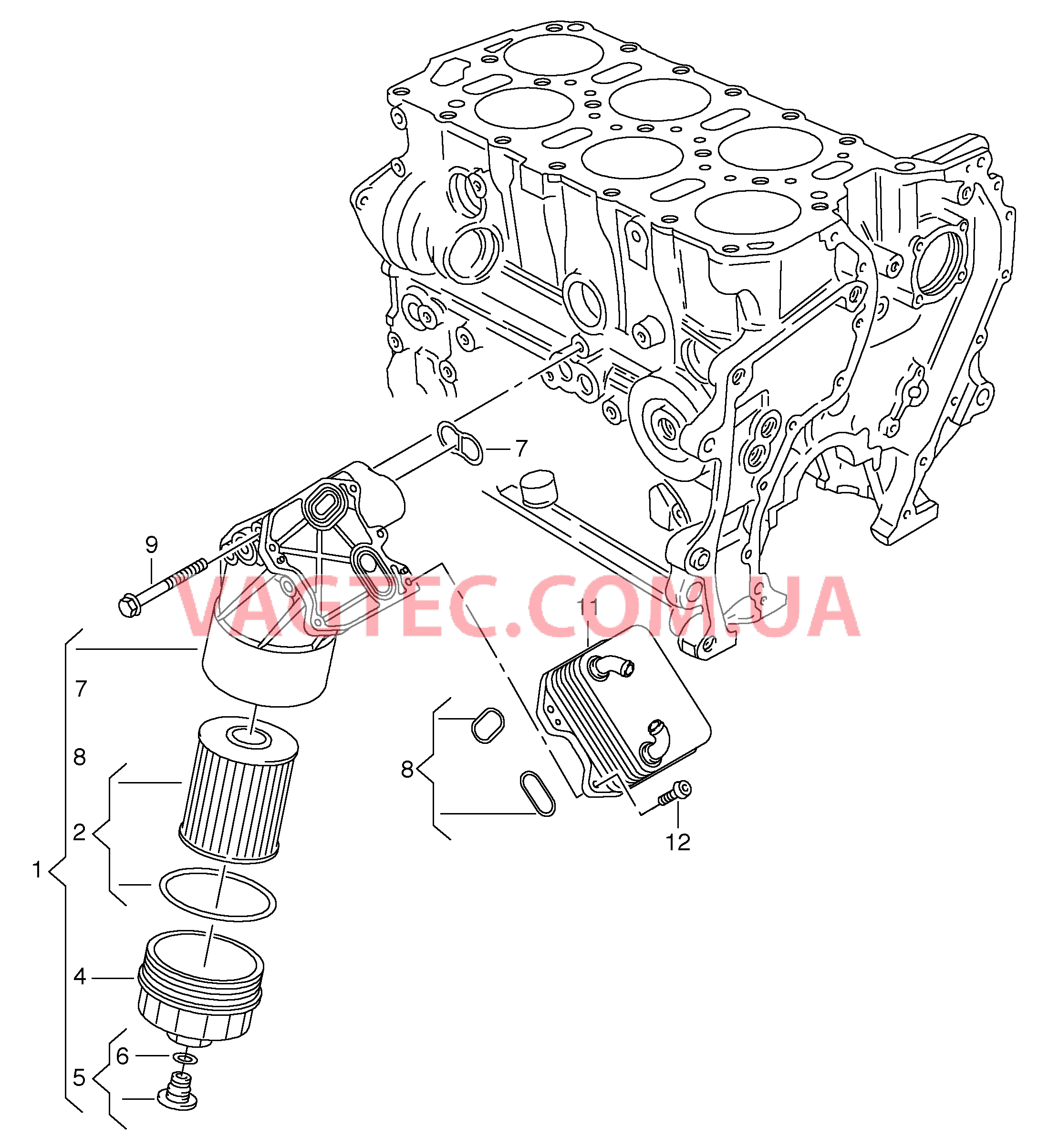 Фильтр, масляный Радиатор, масляный   D - 24.01.2011>>* для VOLKSWAGEN PACC 2011