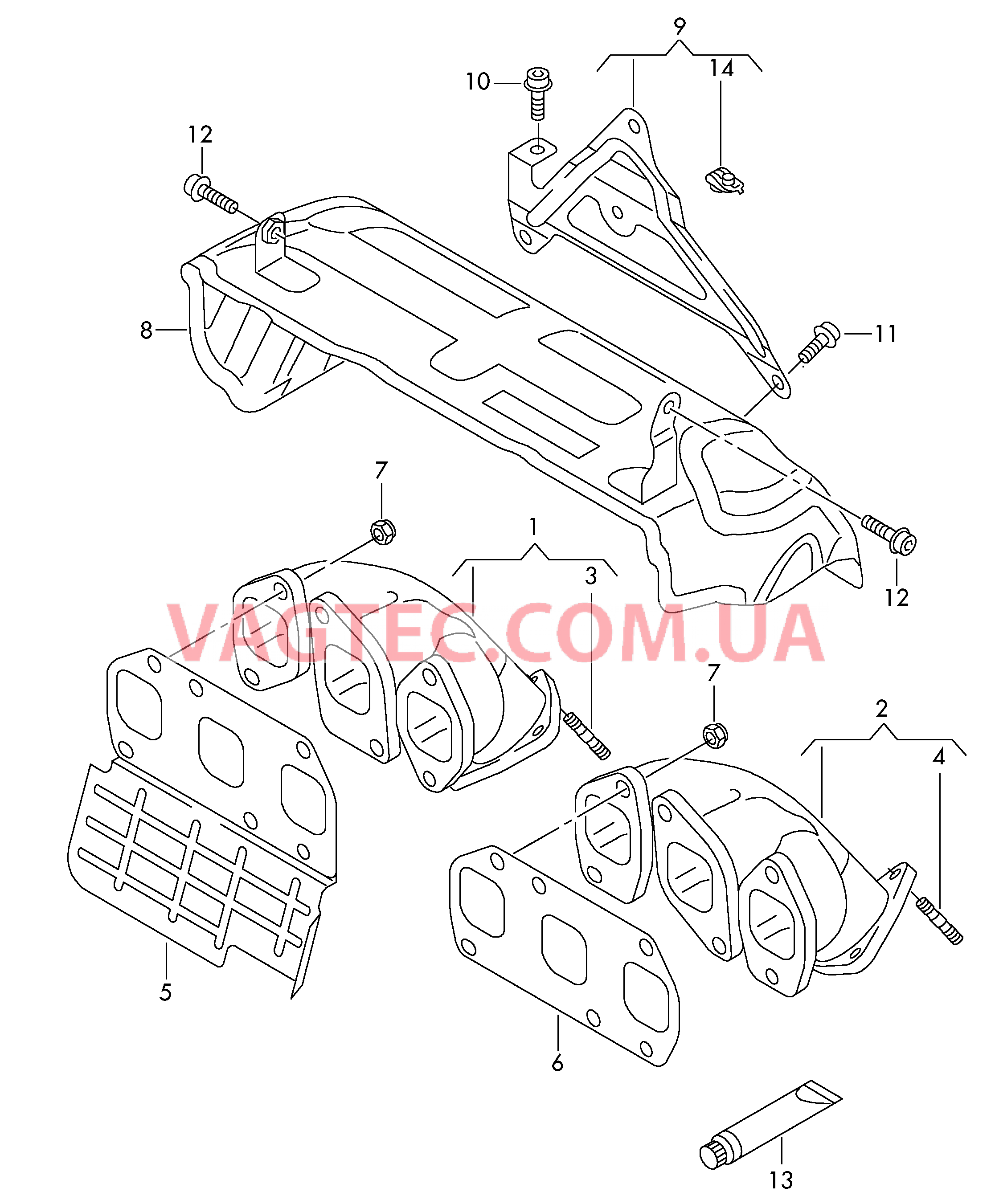 Выпускной коллектор  для VOLKSWAGEN Touareg 2006