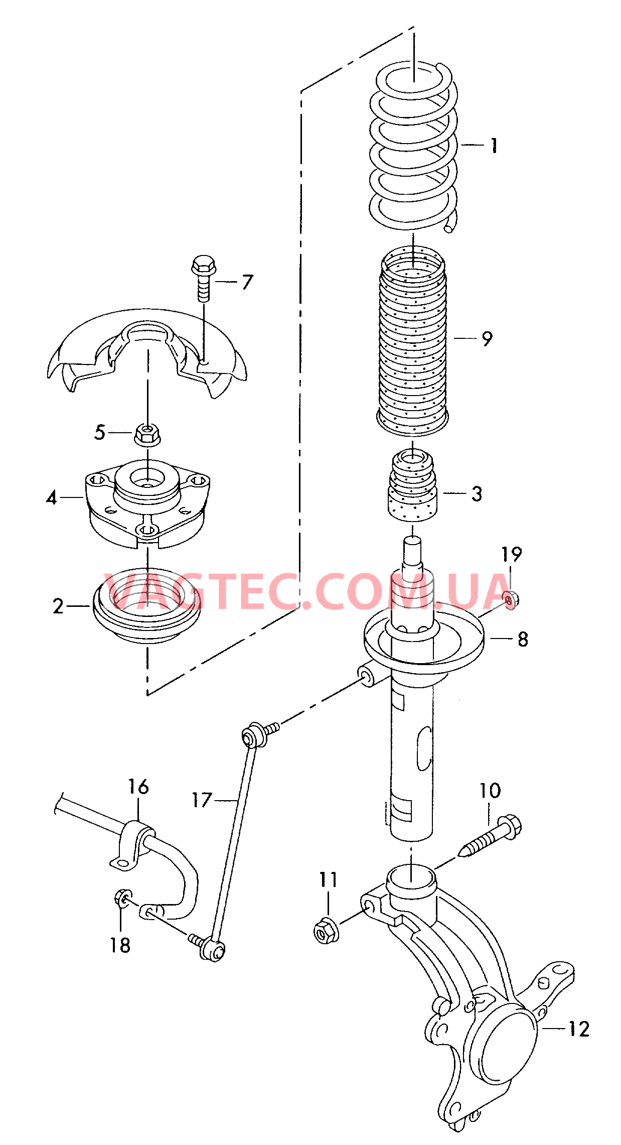 Подвеска Амортизатор(подпружин.цилиндр) Стабилизатор  для SKODA Superb 2008-1