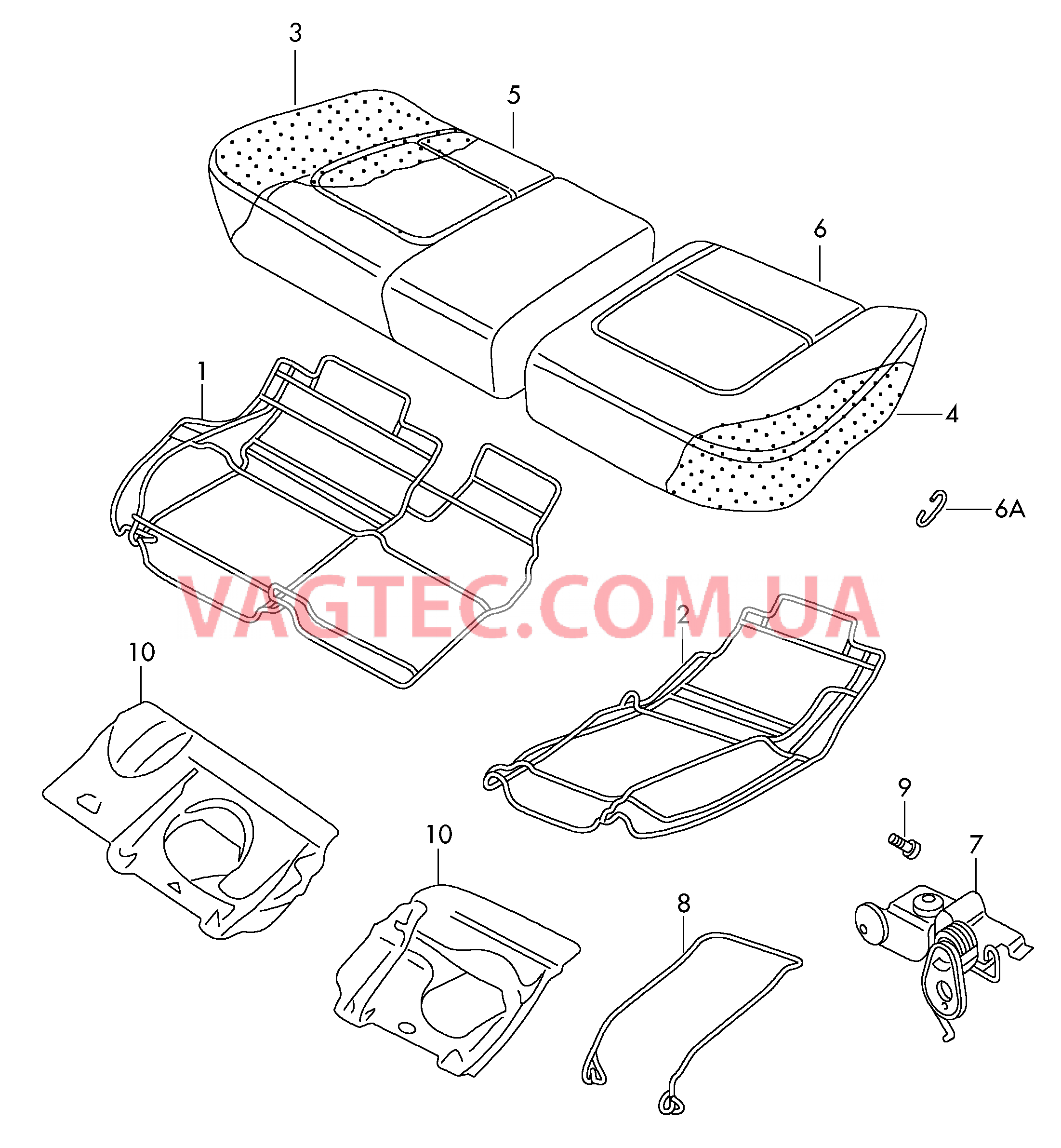 Cиденье, разделенное  для SKODA Superb 2009