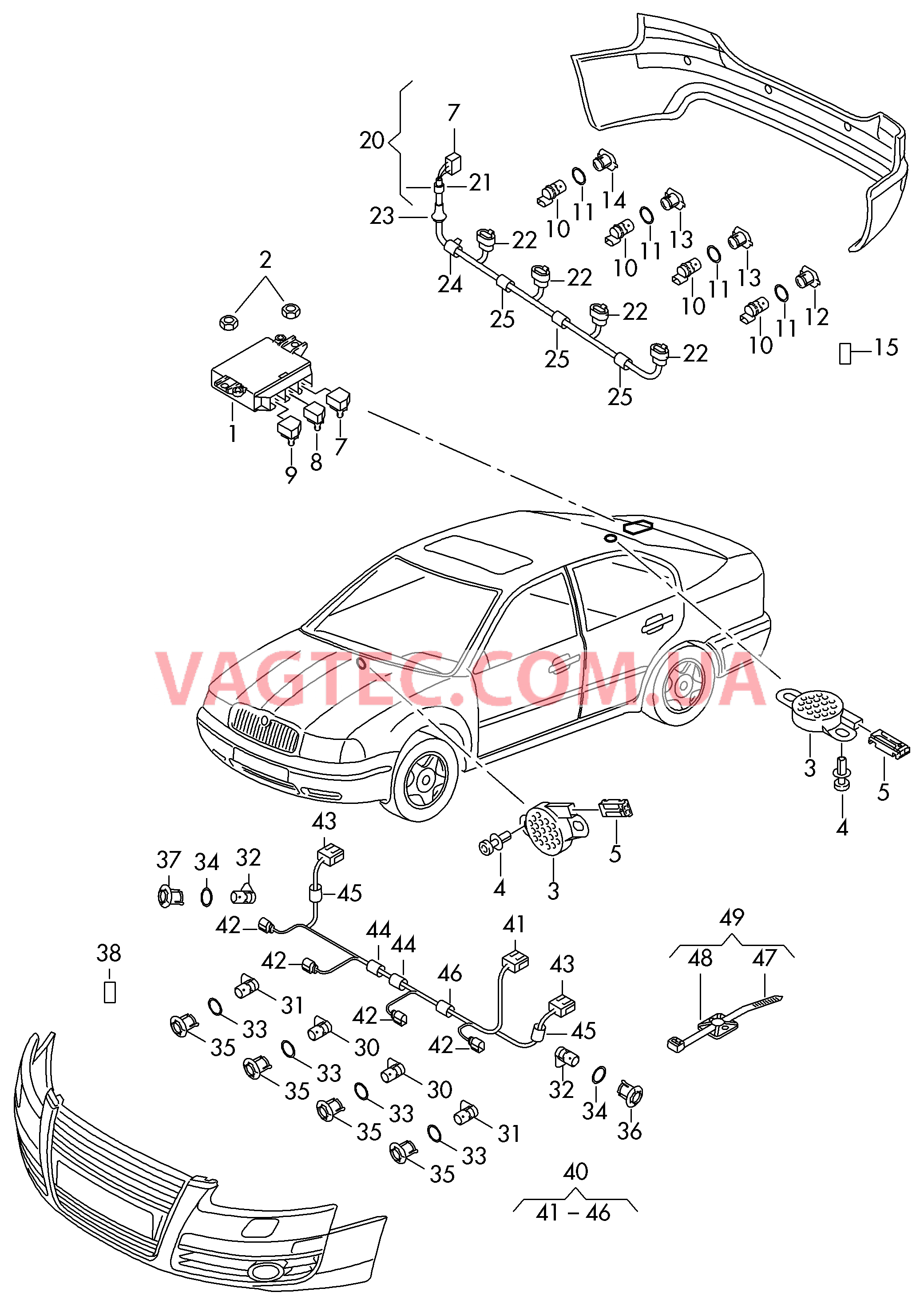 Парковочный ассистент  для SKODA Superb 2008-1