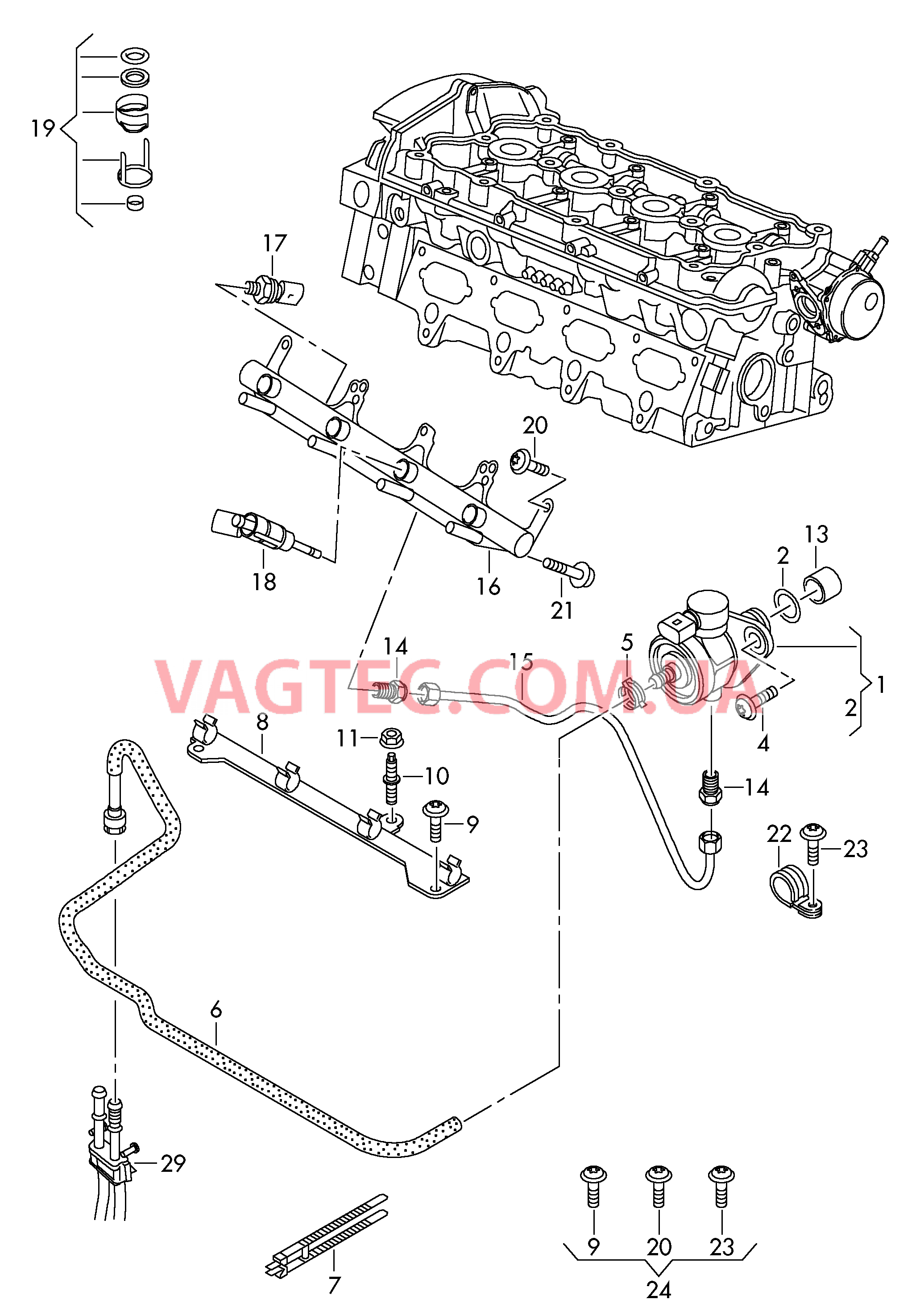 Топливный насос Распределитель топлива Форсунка  для VOLKSWAGEN Beetle.Cabriolet 2013