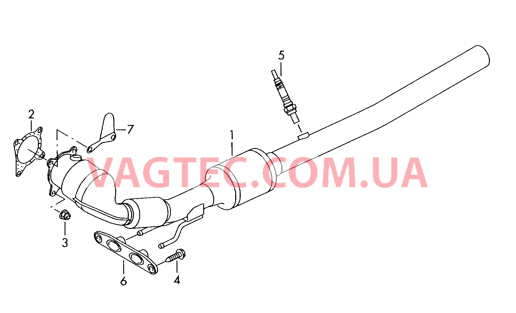 Труба выпуска ОГ с нейтрализат Промежуточная труба  для VOLKSWAGEN Passat 2015-1