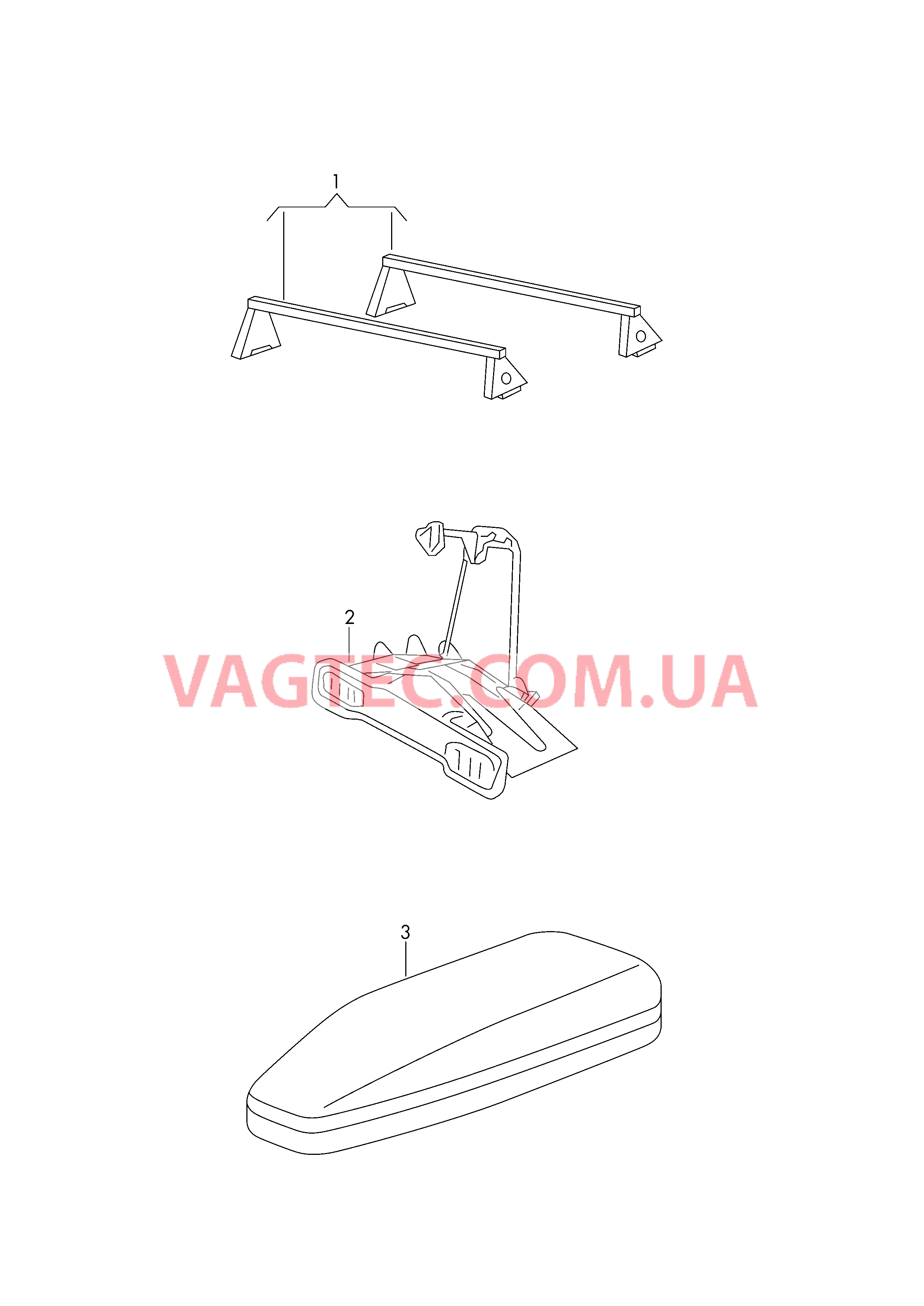 Оригинальные аксессуары Поперечная балка крыши Крытый багажник на крыше Крепление для перевозки велос.  для SKODA Superb 2015-1