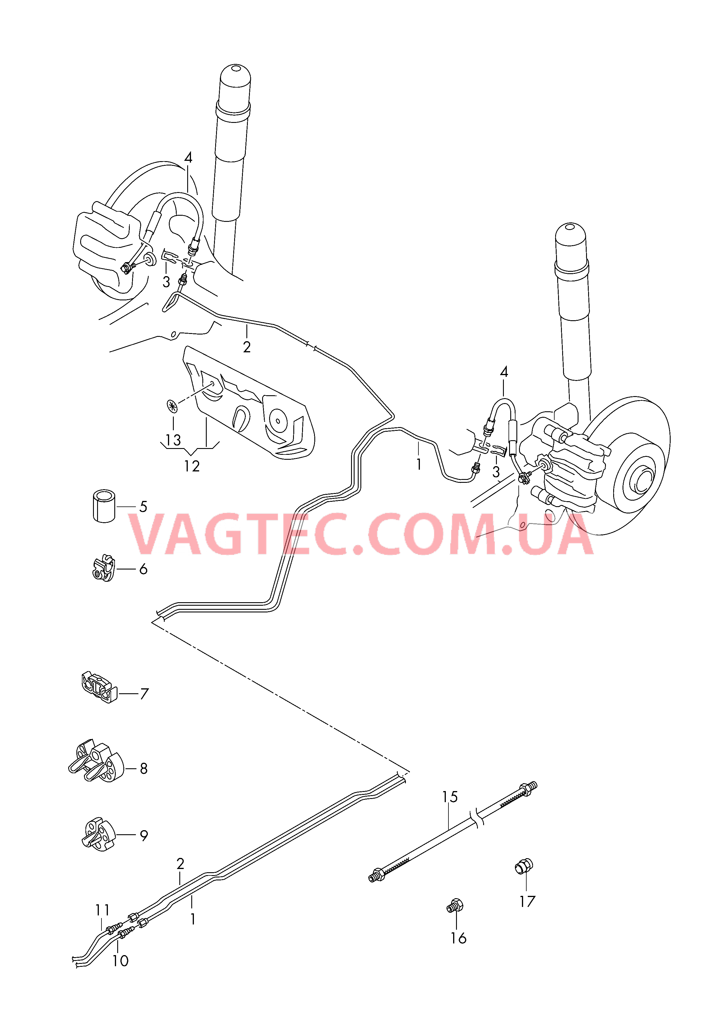 Тормозная трубка Тормозной шланг  для VOLKSWAGEN Tiguan 2016-1