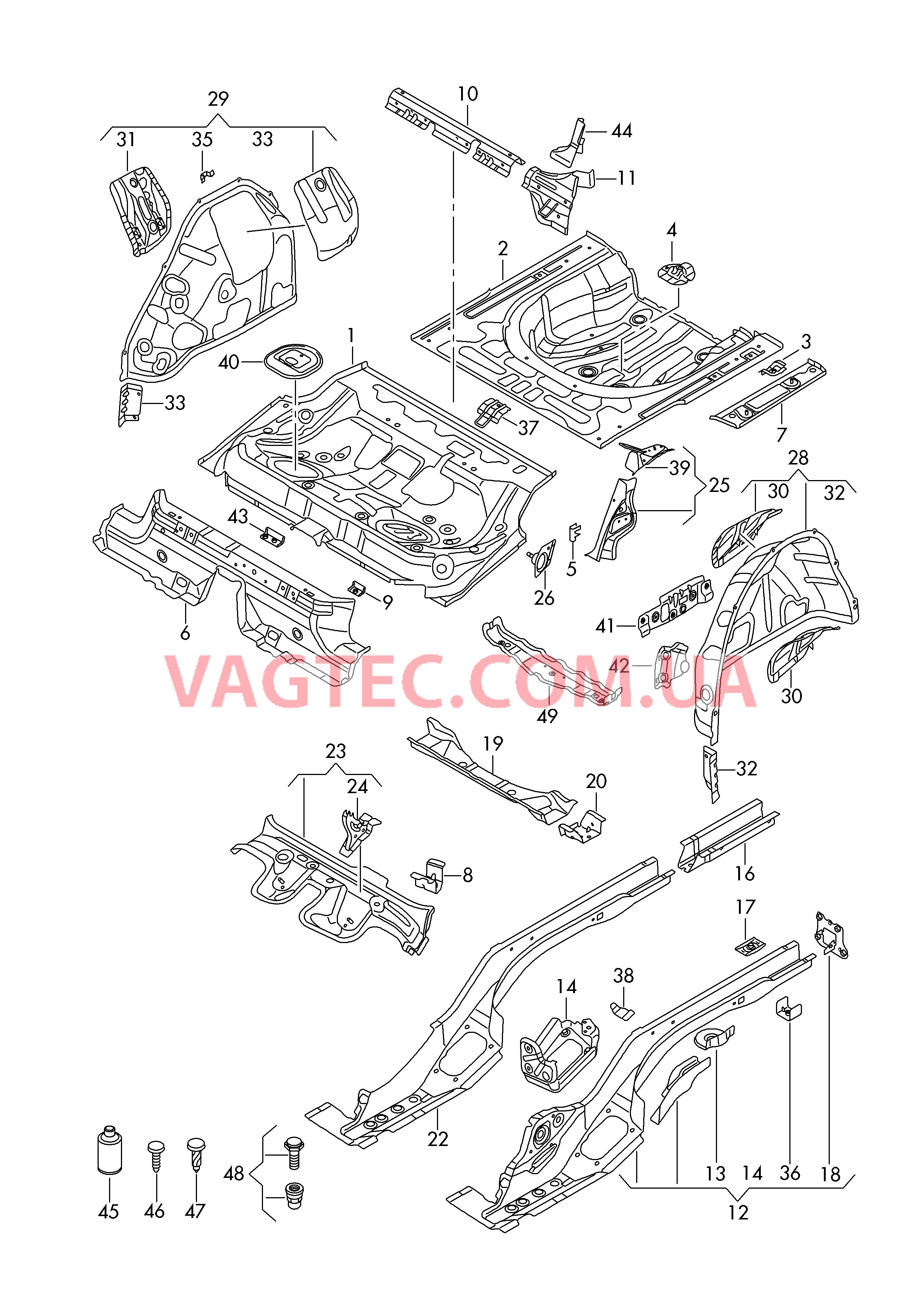 Панель пола Лонжерон  для VOLKSWAGEN Passat 2015-2