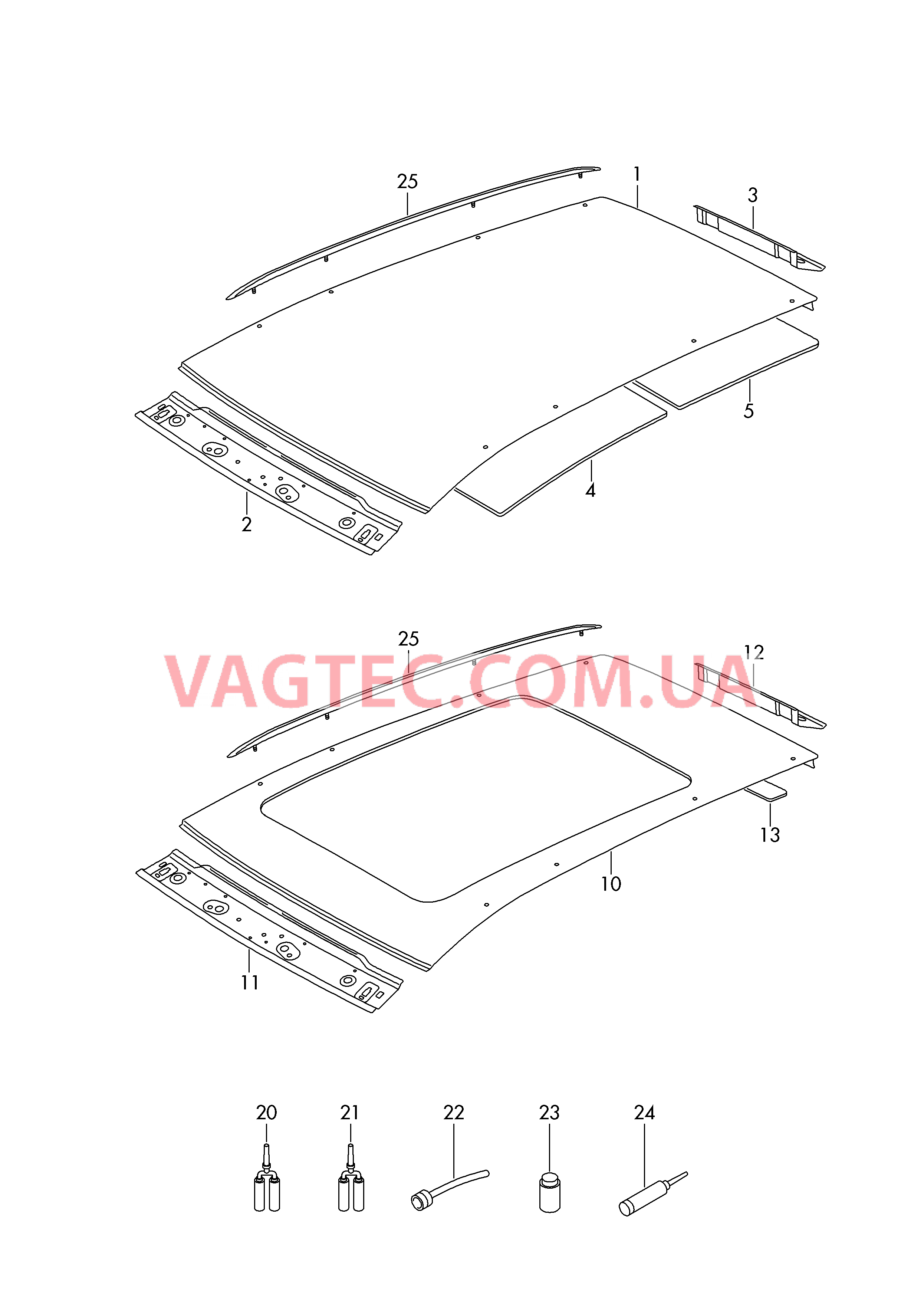 Крыша  для VOLKSWAGEN Passat 2015-2