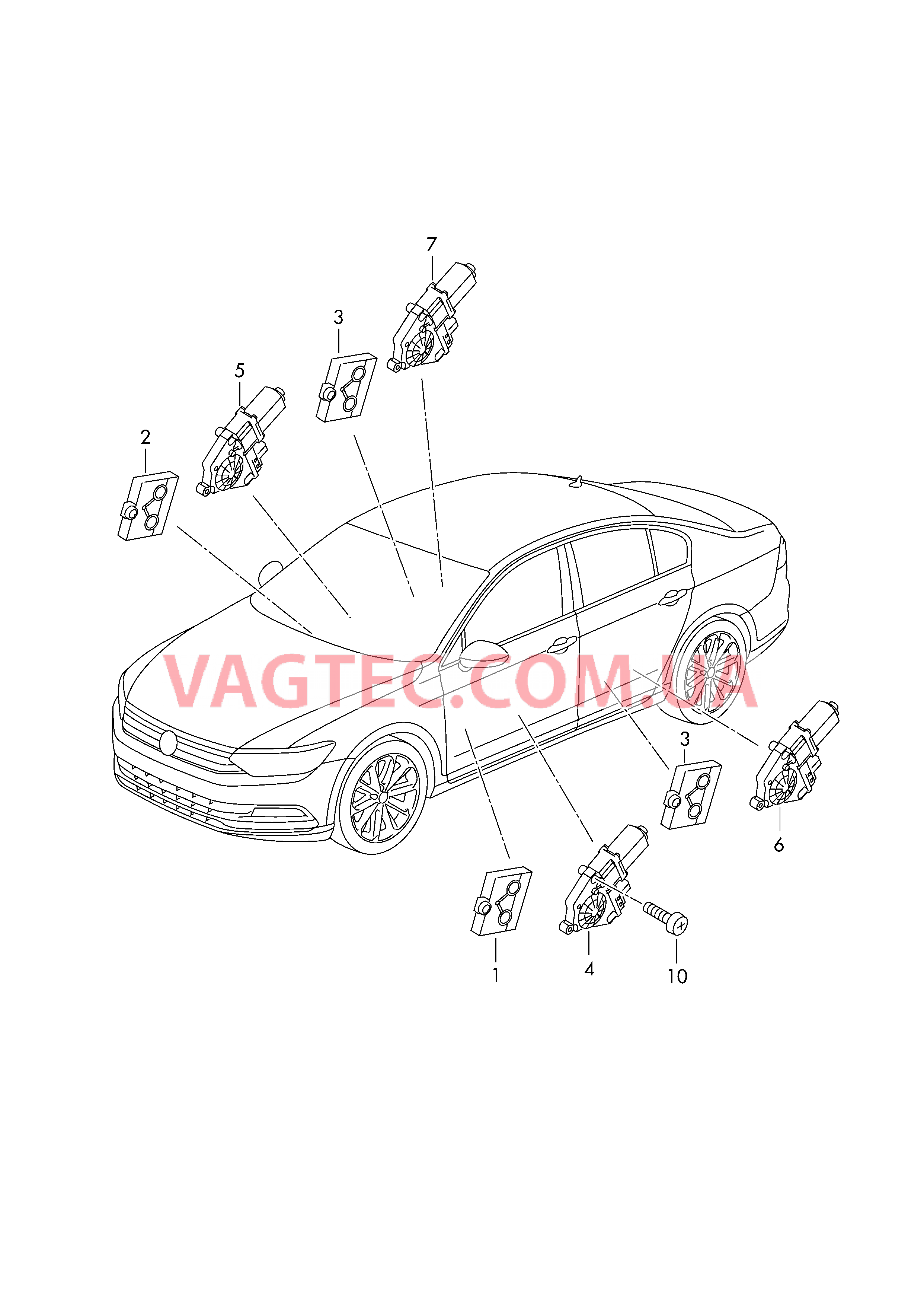 БУ двери Эл.двигатель стеклоподъёмника  для VOLKSWAGEN Passat 2015-2